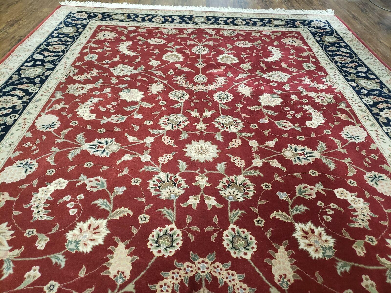 6' X 9' Vintage Fine Oriental Floral Handmade Wool Rug Vegetable Dyes Red Nice