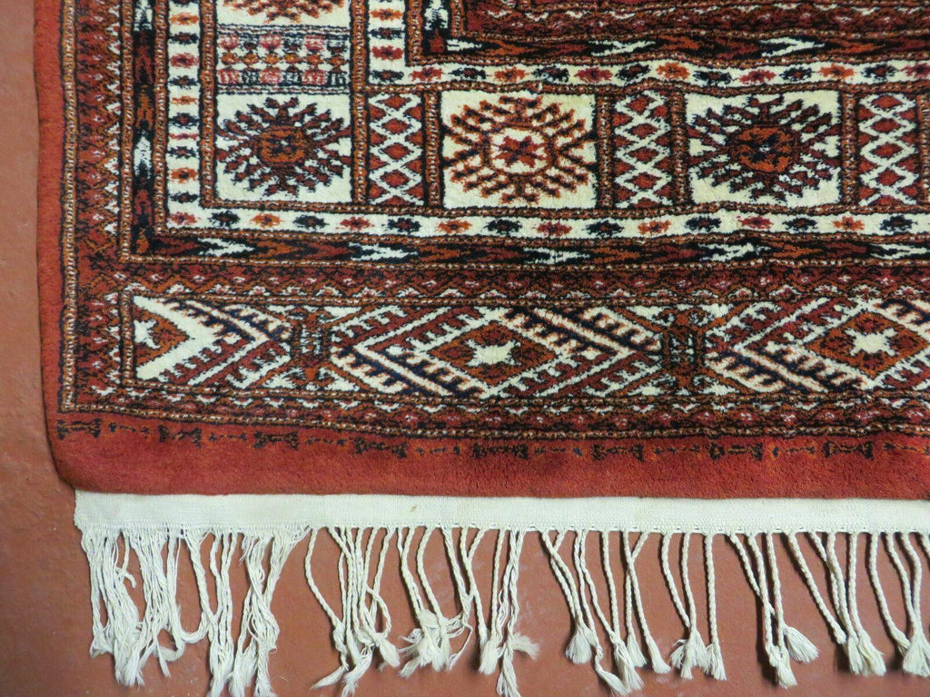 7' X 9' Vintage Handmade Bokhara Turkoman Pakistan Wool Rug Carpet Nice