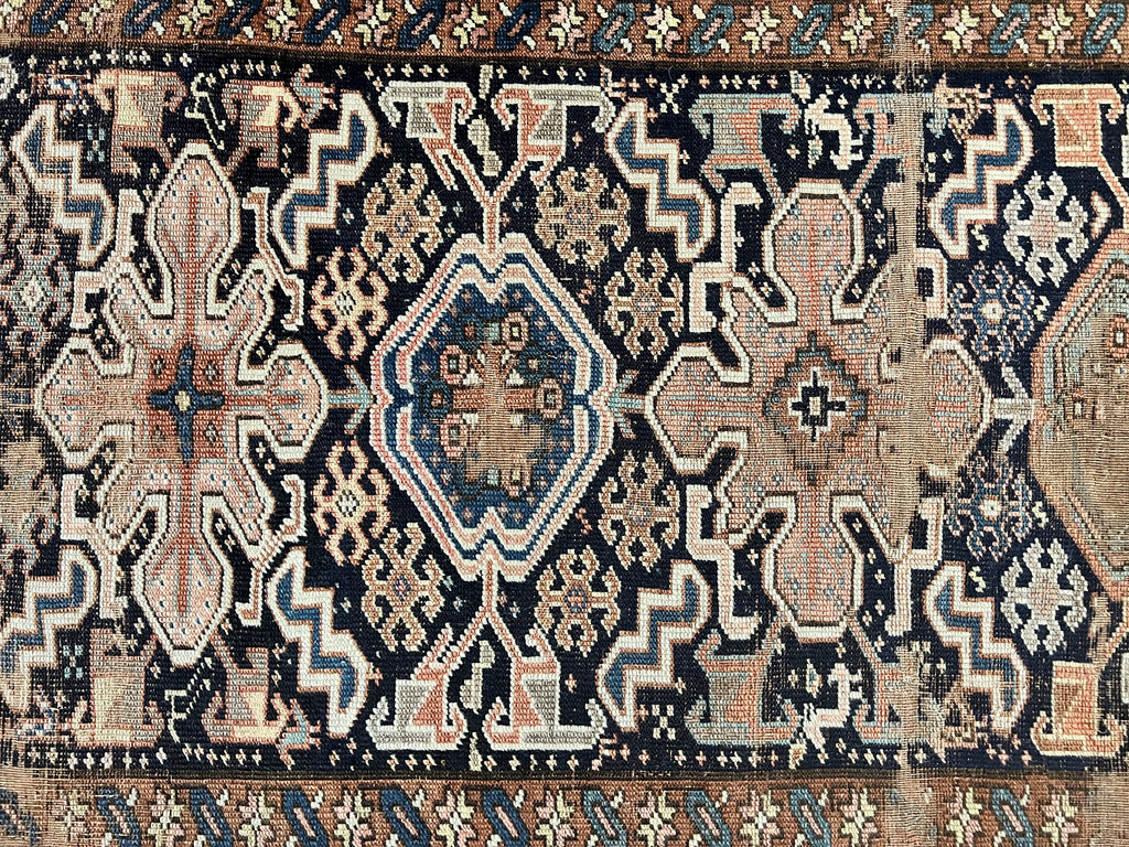 Antique Persian Tribal Runner Rug 4.6 x 9.8, Kurdish Runner, Rug for Hallway or Kitchen, 1920s Carpet, Wool Handmade Rug
