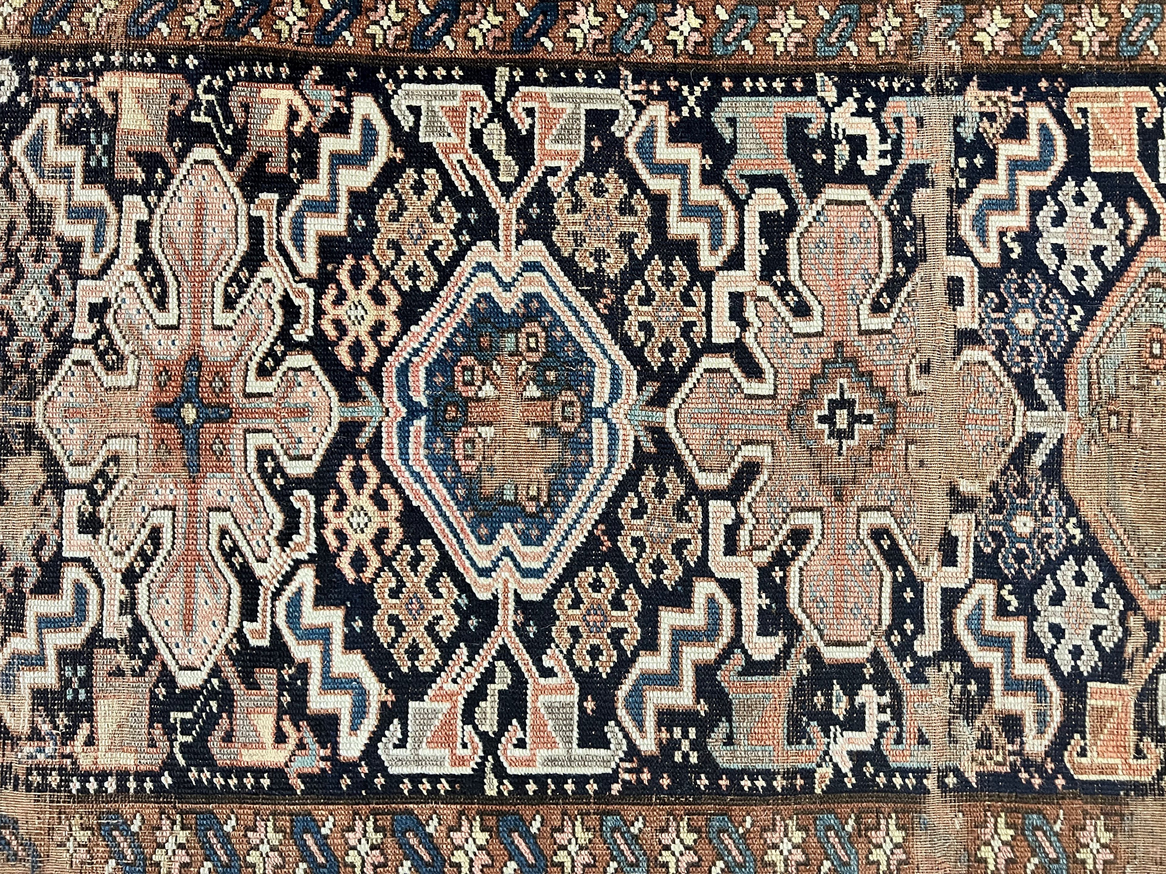 Antique Persian Tribal Runner Rug 4.6 x 9.8, Kurdish Runner, Rug for Hallway or Kitchen, 1920s Carpet, Wool Handmade Rug