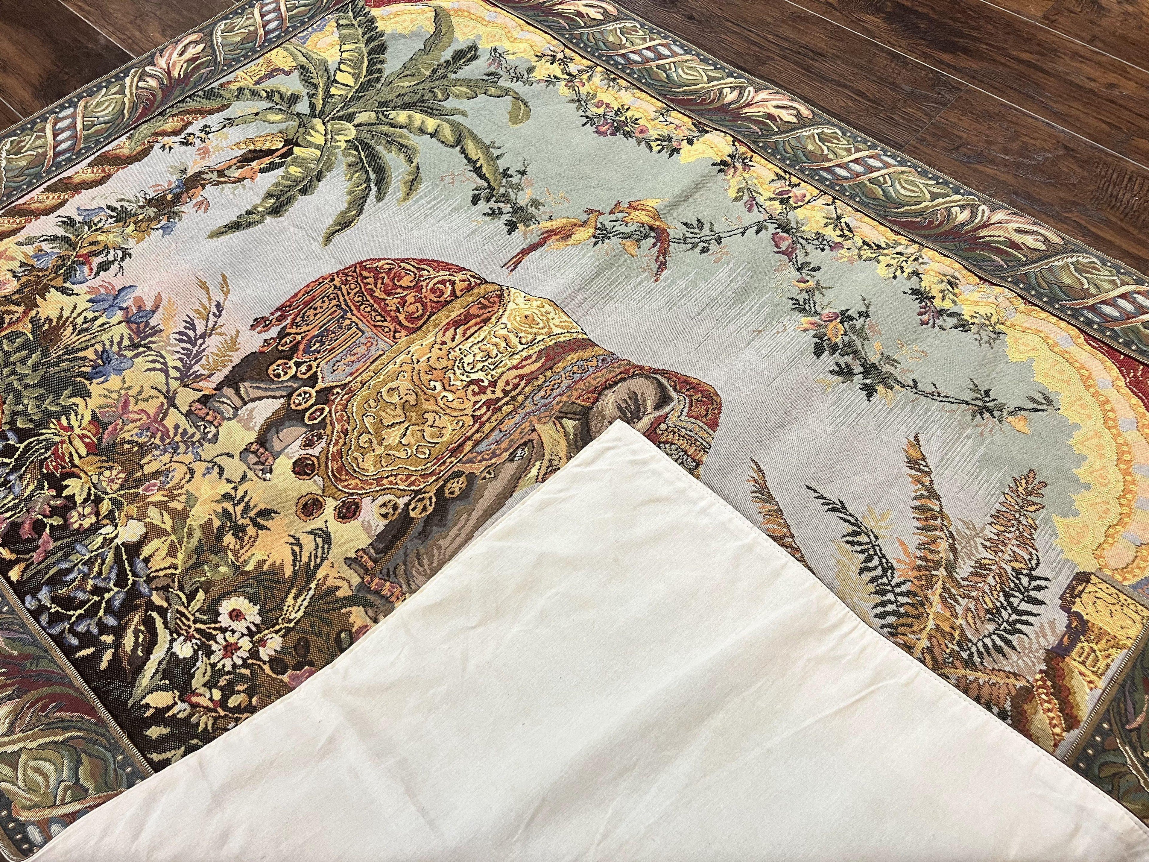 Vintage Tapestry 4 x 5.6, Adorned Elephant Pictorial