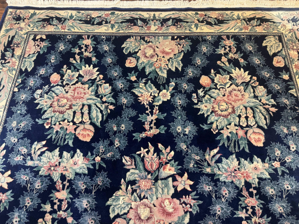 Sino Persian Rug 6x9, Navy Blue, Floral