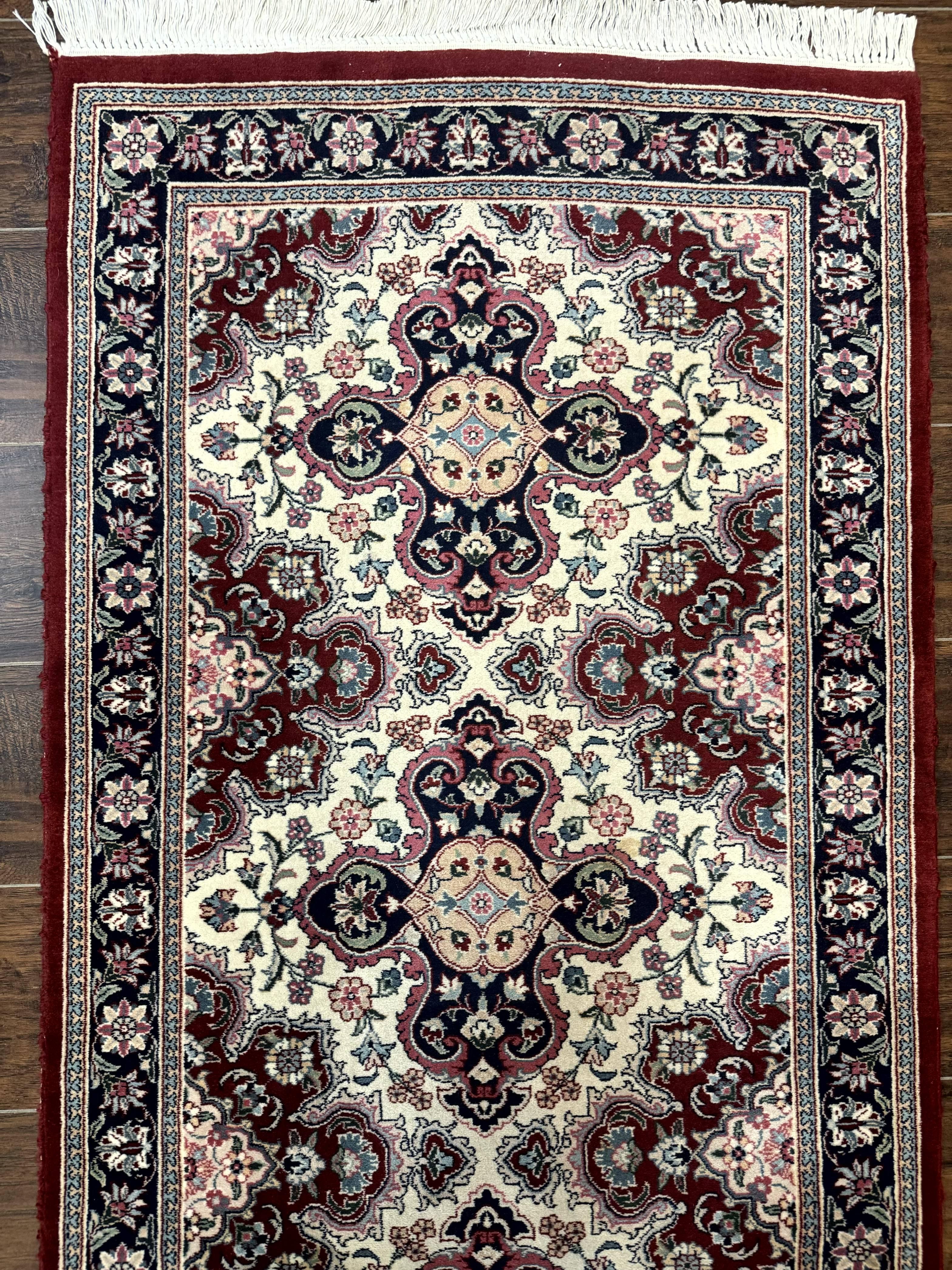 Sino Persian Runner Rug 2.7 x 8, Floral, Handmade, 250 KPSI