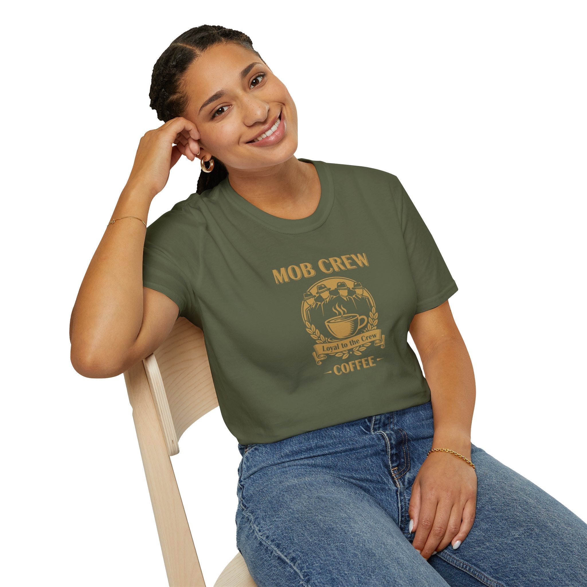 Mob Crew Loyal to The Crew T-Shirt - Vintage Coffee Lover Tee for Coffee Enthusiasts