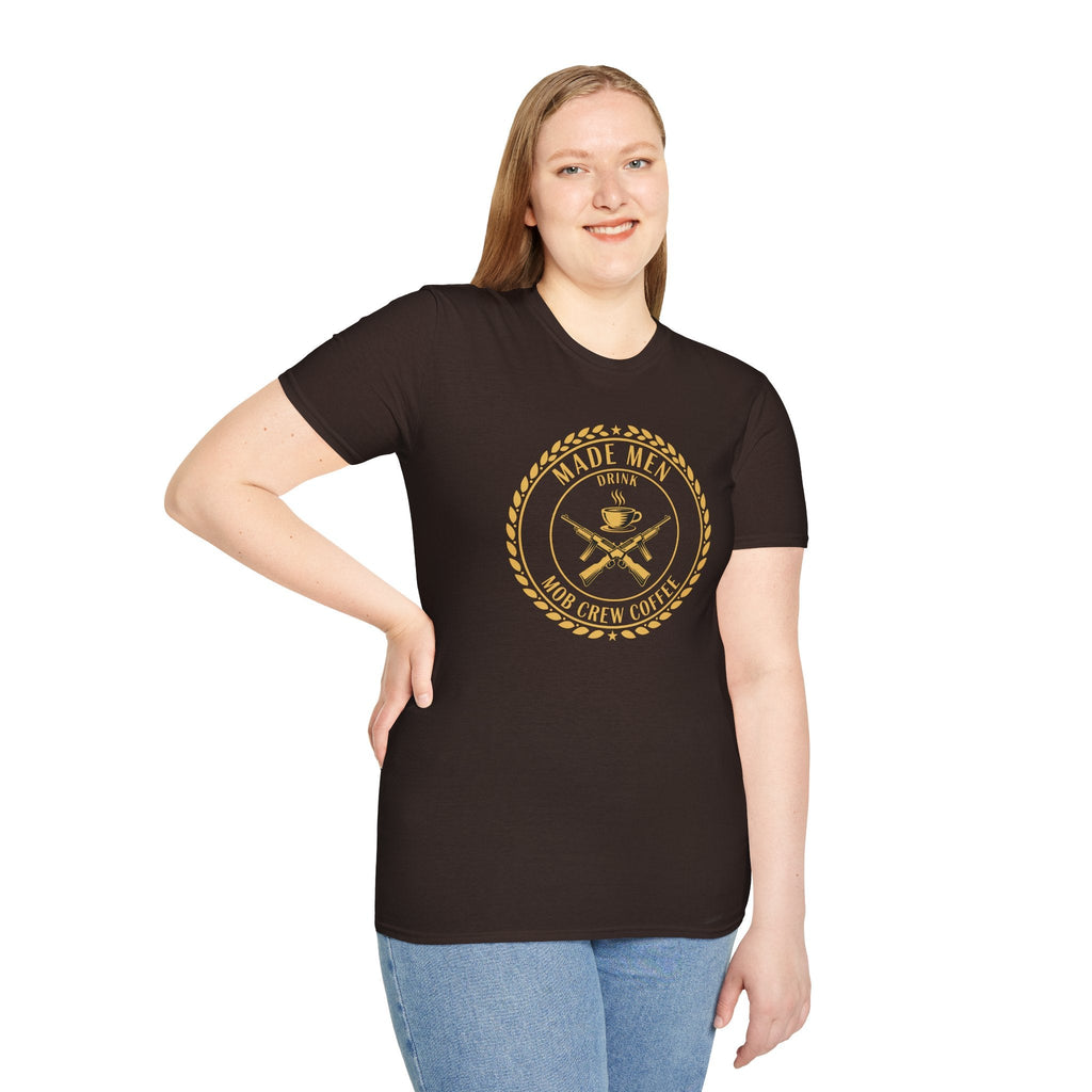 Mob Crew Made Men Drink Mob Crew Coffee T-Shirt - Perfect for Coffee Lovers