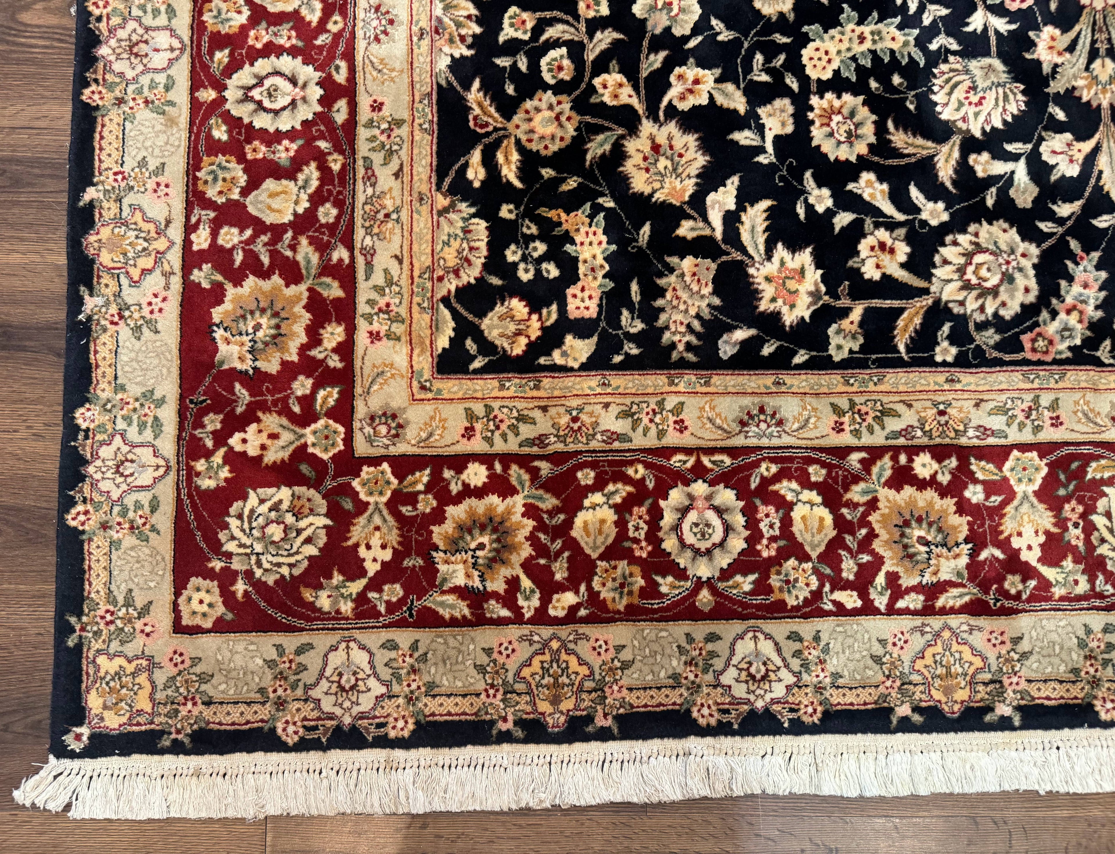 Sino Persian Rug 8x10, Black and Red, Floral Allover