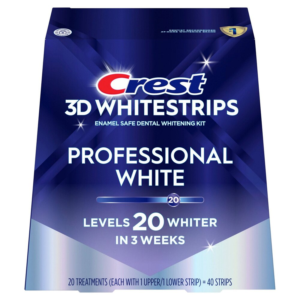 Crest 3D White Strips Professional White  Enamel Safe Dental Whitening Kit, 1Kit
