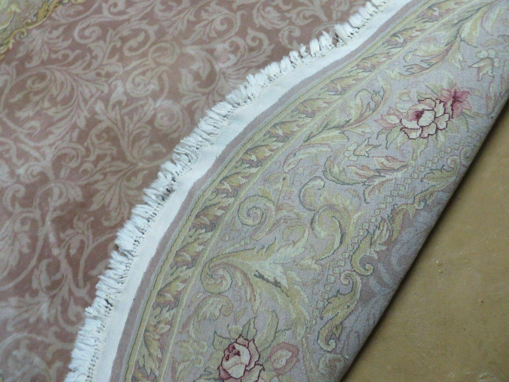 6' X 6' Round Handmade Fine Chinese Floral Oriental Silk Wool Rug Carpet Nice