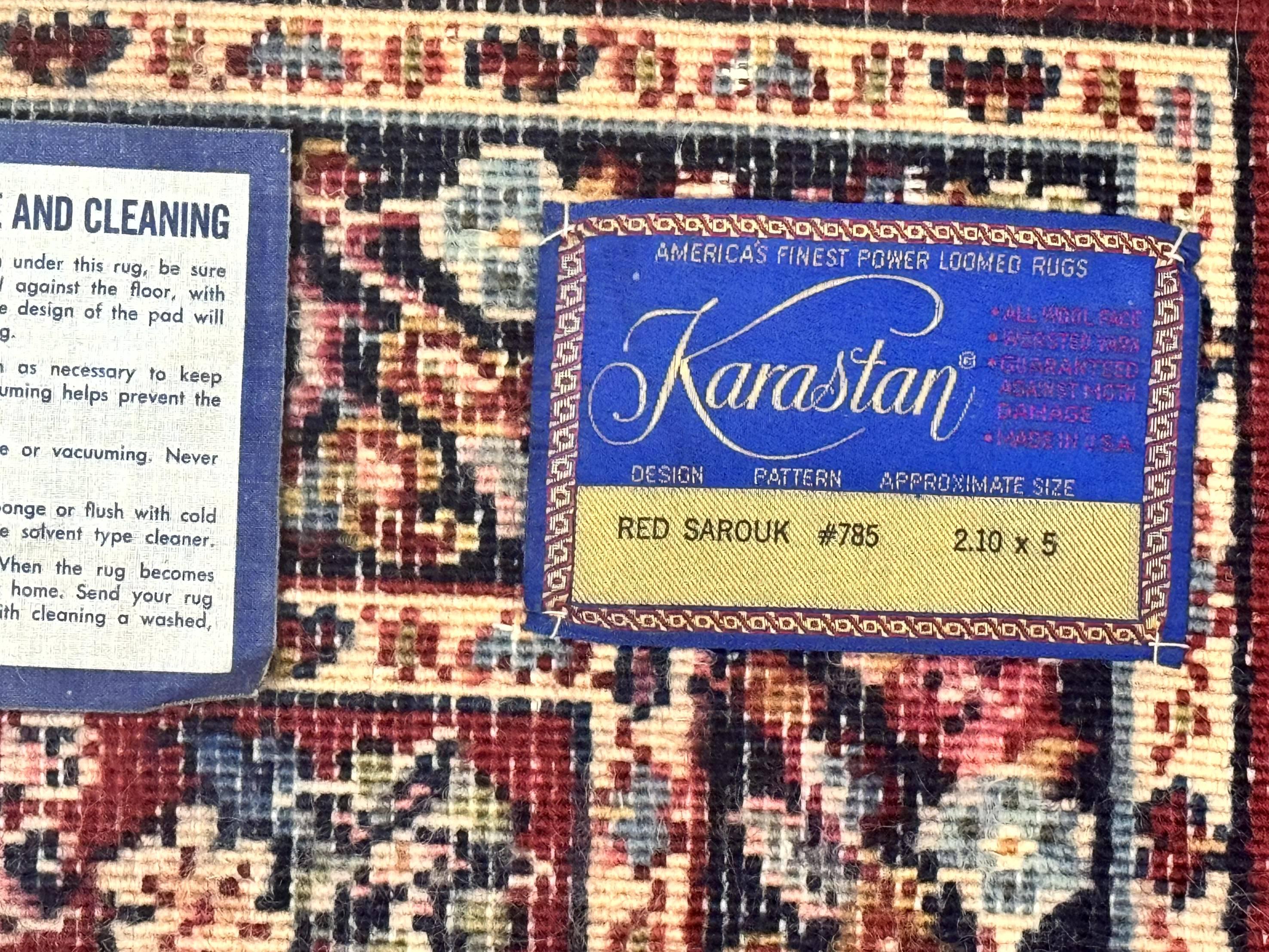 Karastan Rug 3x5 Red Sarouk #785, Karastan Wool Pile Rug, Original 700 Series, Discontinued Vintage Karastan Carpet