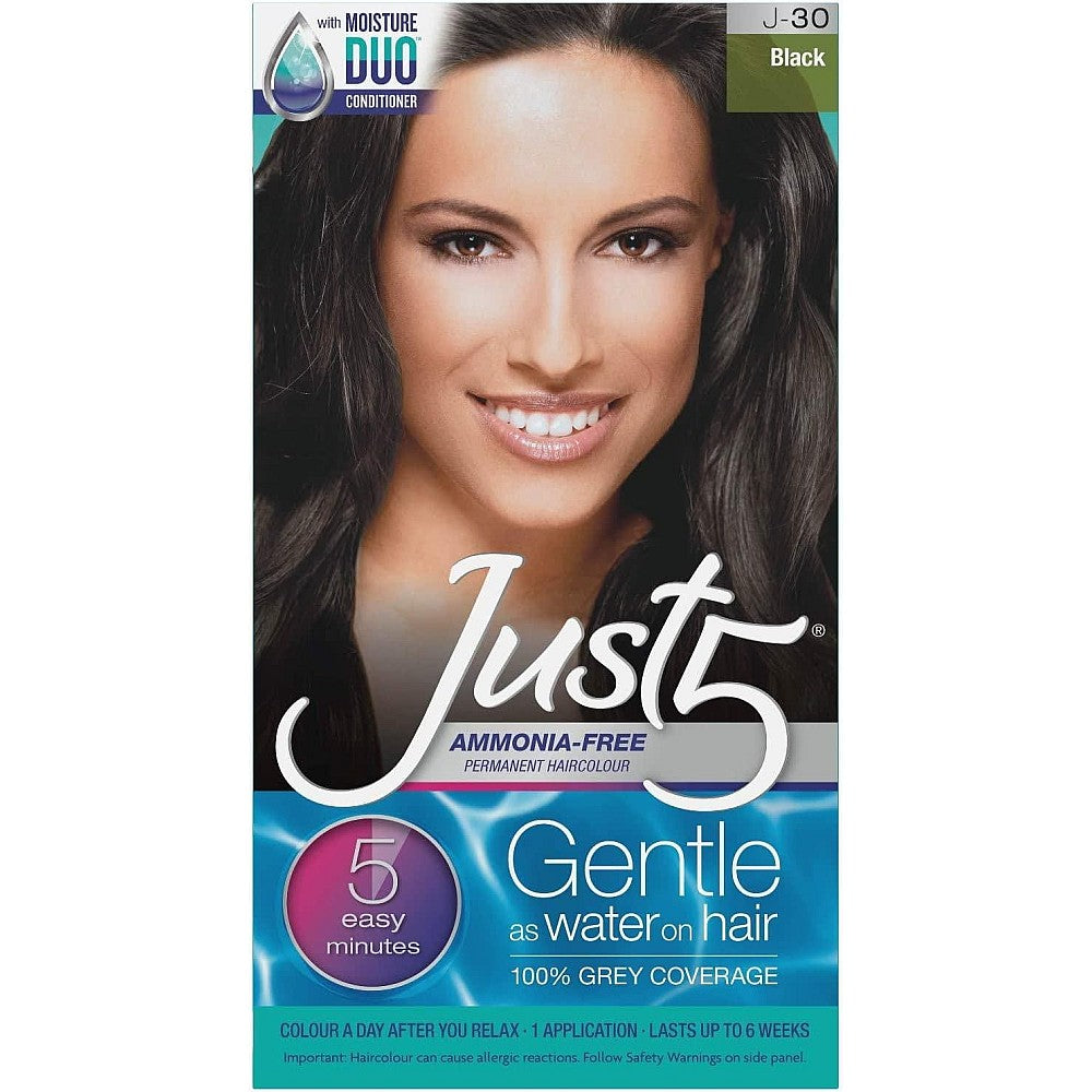 Just 5 Women's Minute Permanent Hair Color, Black Noir