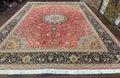 Persian Tabriz Rug 10x13 – Floral Medallion & Birds, Wool & Silk, 330 KPSI