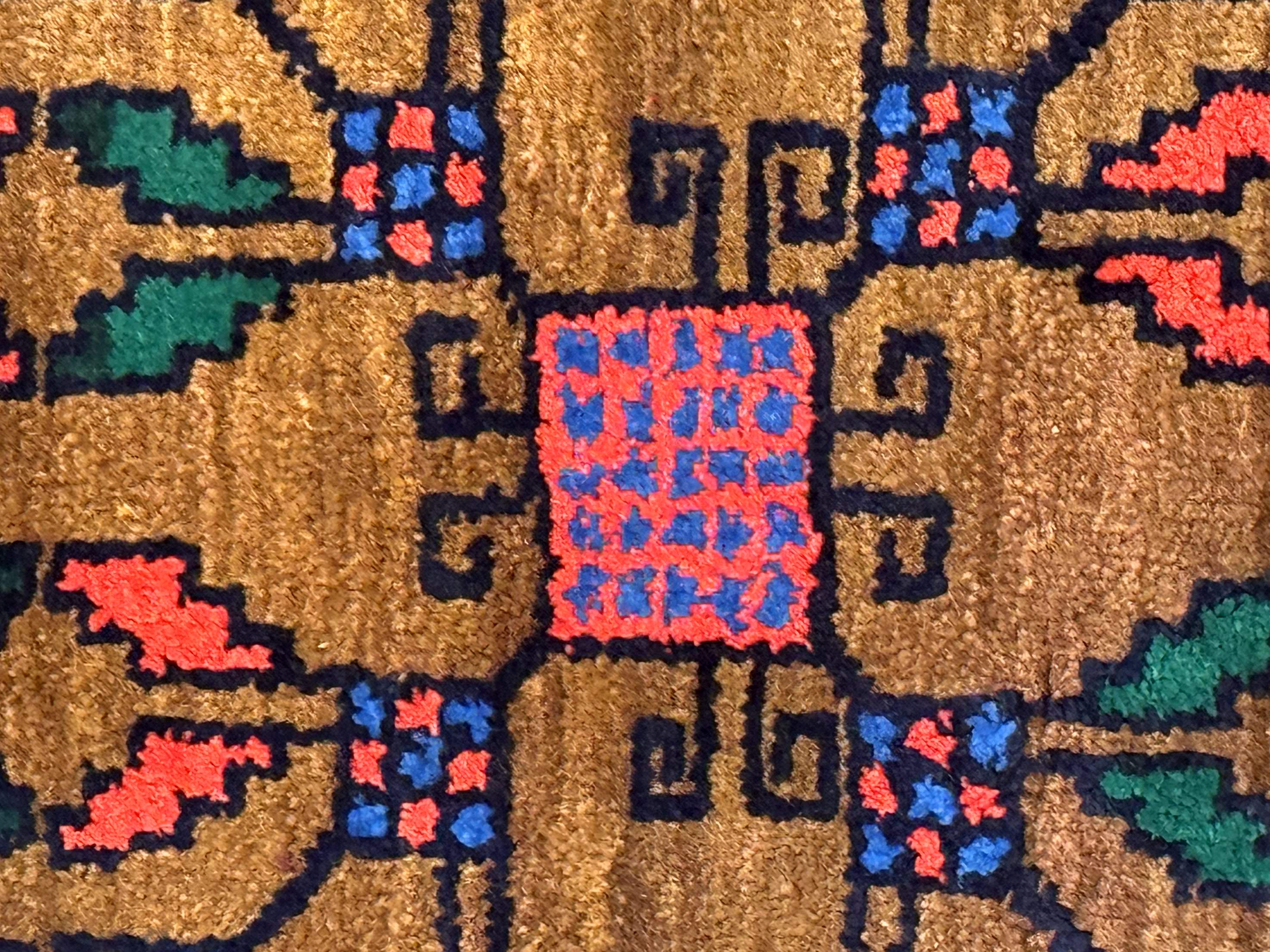 Small Persian Baluchi Rug, Tribal Rug, Brown, Multicolor