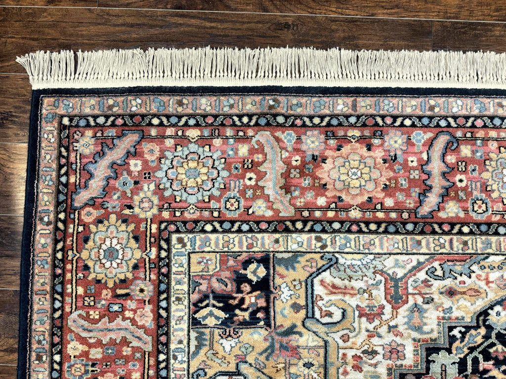 Karastan Navy Heriz #700/701 Rug, 8.8 x 10.6 Karastan Carpet, Wool Pile, Discontinued Vintage Karastan Rug, Original 700 Series, Geometric