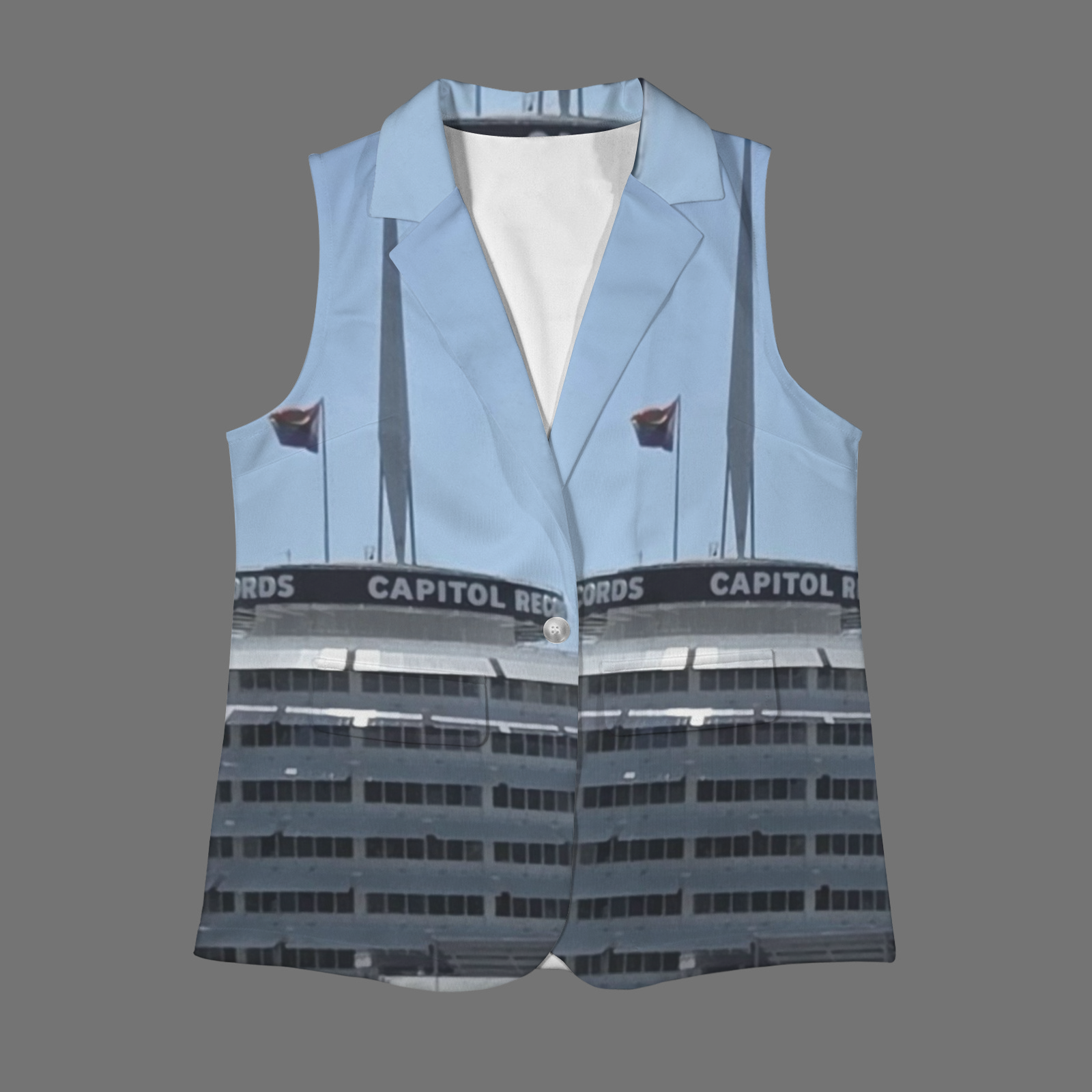 NEW!!! "THAT PART" branded (rear & Capitol Records Tower front) Sleeveless Blazer Vest (Made to Order No Stock)