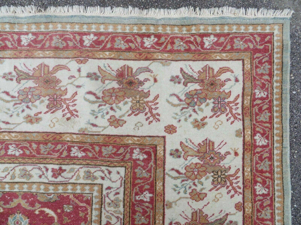 12' X 18' Palace Size Handmade Egyptian Wool Rug Carpet Soft Colors Red & Beige