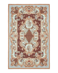 Vintage Needlepoint Rug 6x9, Aubusson Rug, Flatweave Wool Elegant Carpet, Medium Size, French European Design