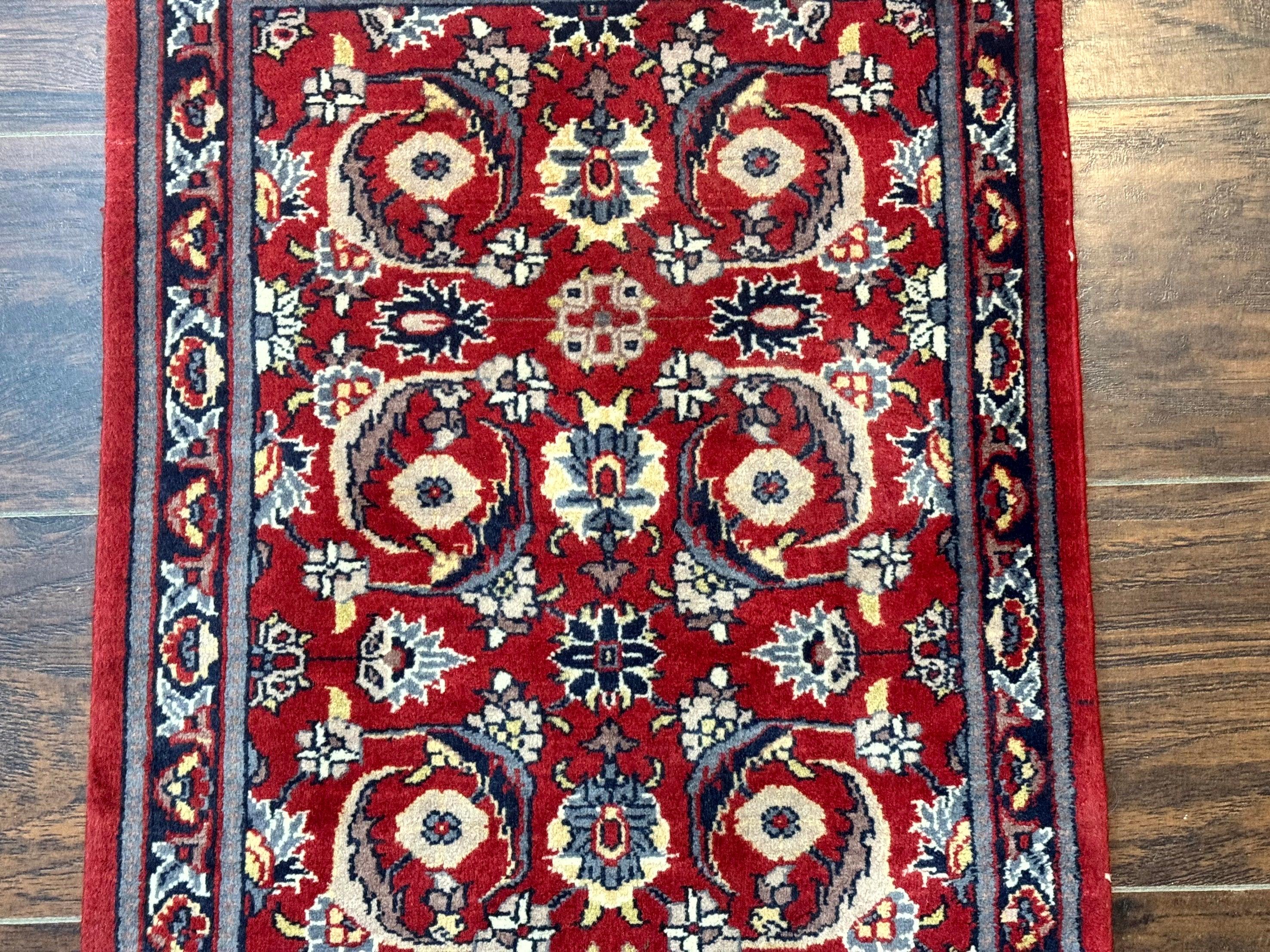 Small Pak Persian Handmade Wool Rug 1.7 x 2, Red