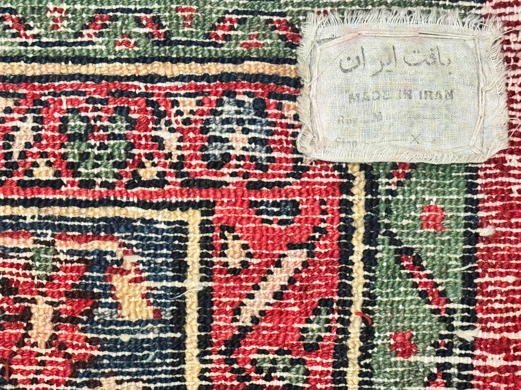 Antique Persian Hamadan Tribal Rug 8x10, Red and Ivory, Medallion Rug, Wool Handmade Carpet
