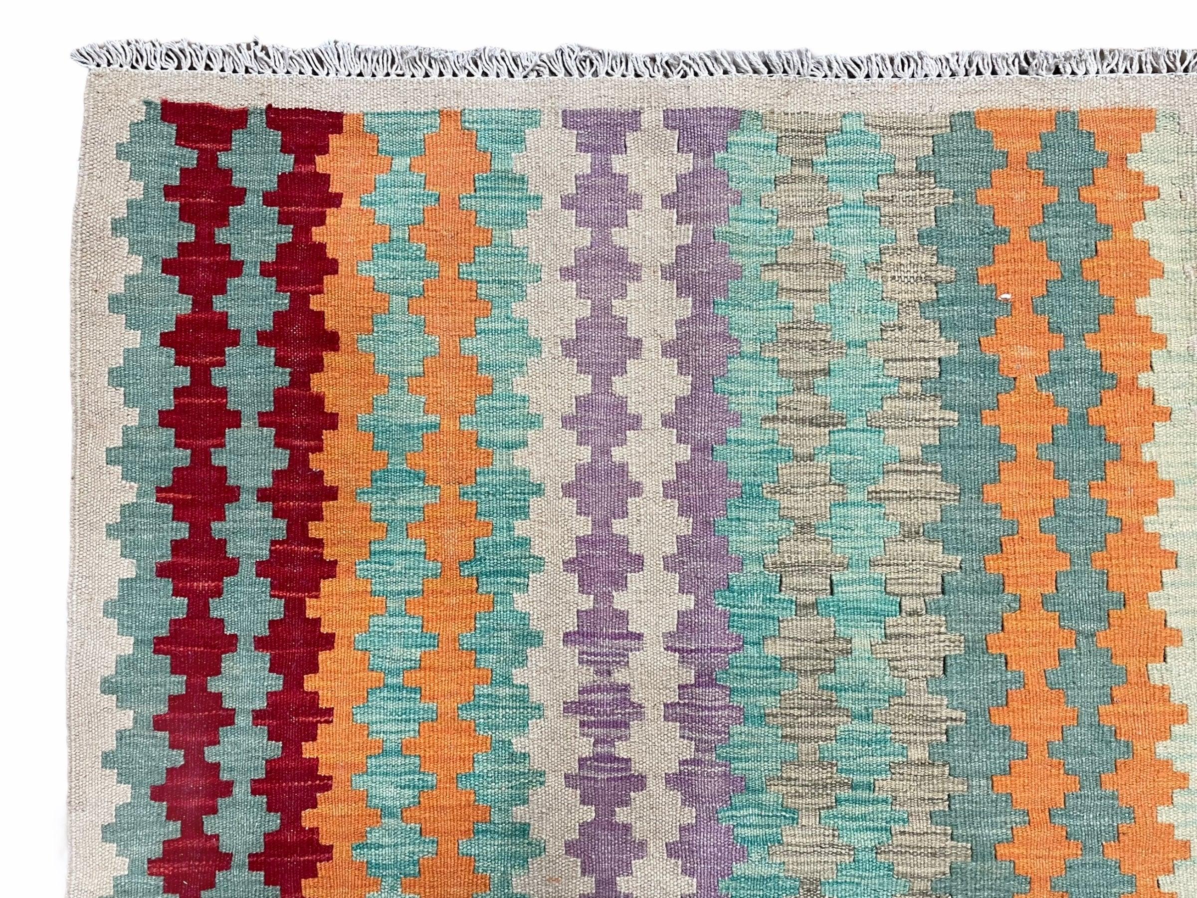 Colorful Kilim Rug 6x8 Multicolor Turkish Kilim Rug 6 x 8 Flat Weave Kilim Playful Anatolian Kilim Wool Kilim New Rug