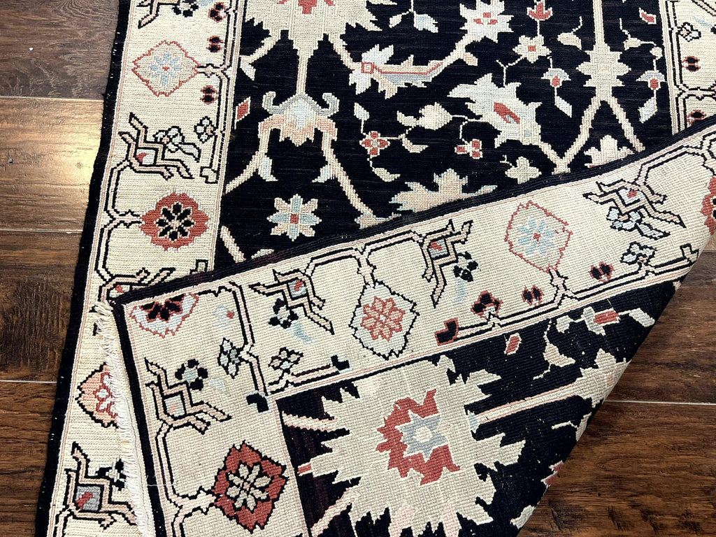 Turkish Flatweave Kilim Rug 3x5, Black, Handmade Vintage Wool Carpet