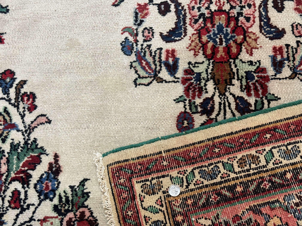 Palace Size Persian Rug 10 x 21 ft, Antique Hamadan Bibikabad Carpet, Handmade Antique Wool Oversized Rug, Ivory, Semi Open Field
