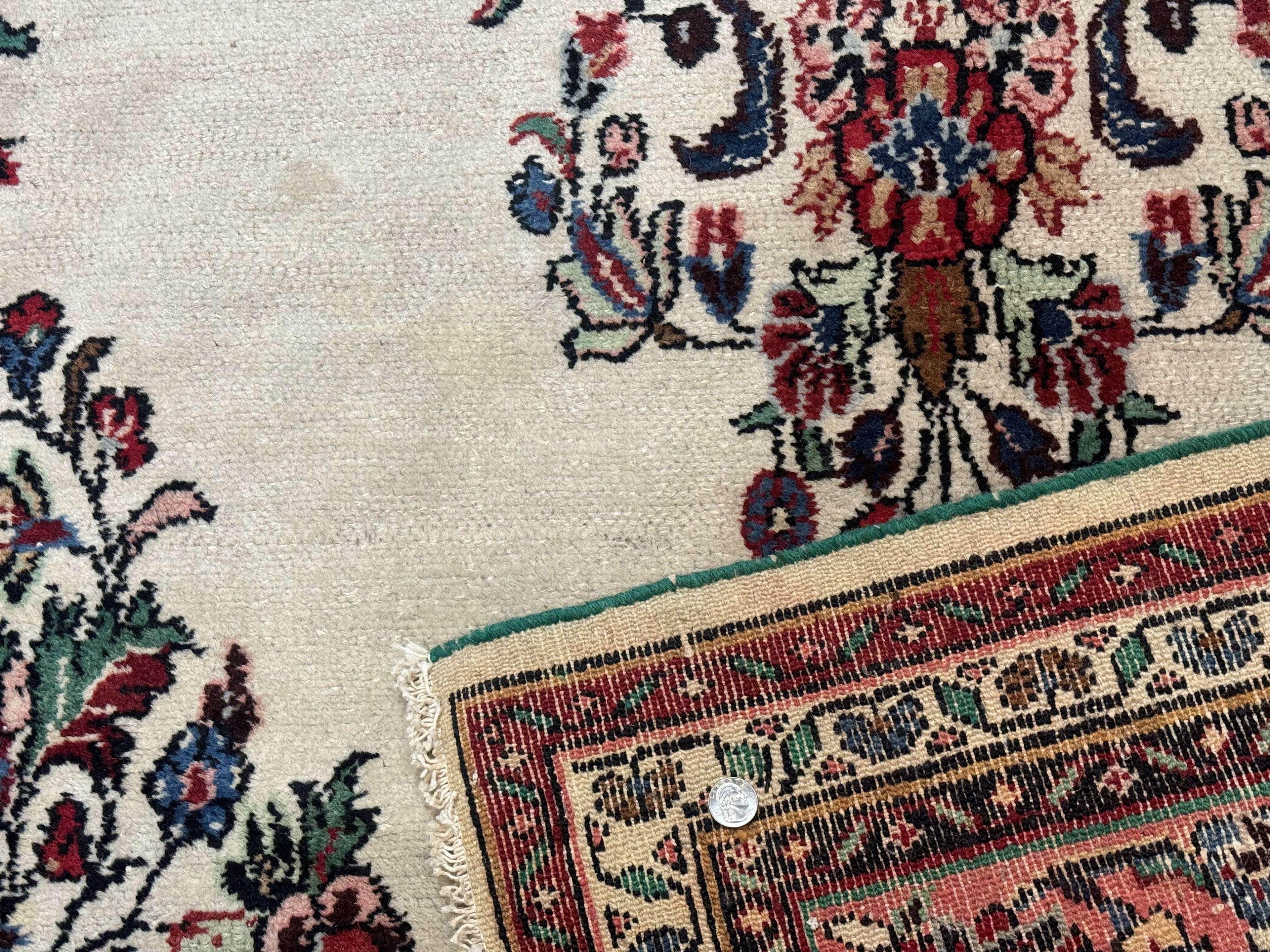 Palace Size Persian Rug 10 x 21 ft, Antique Hamadan Bibikabad Carpet, Handmade Antique Wool Oversized Rug, Ivory, Semi Open Field