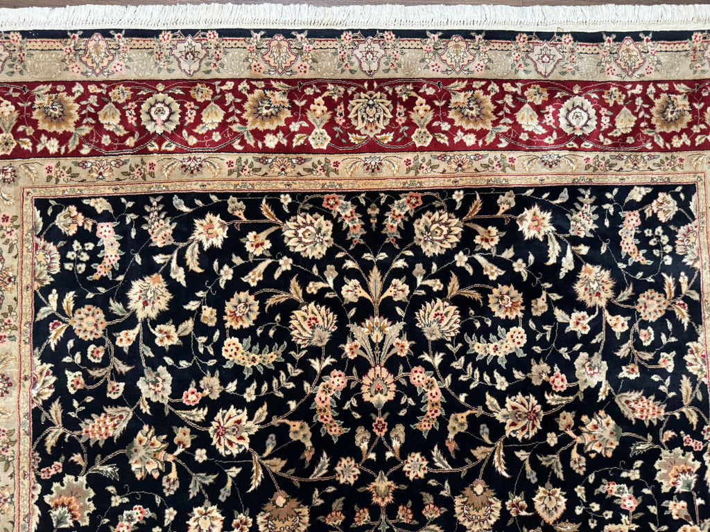 Sino Persian Rug 8x10, Black and Red, Floral Allover