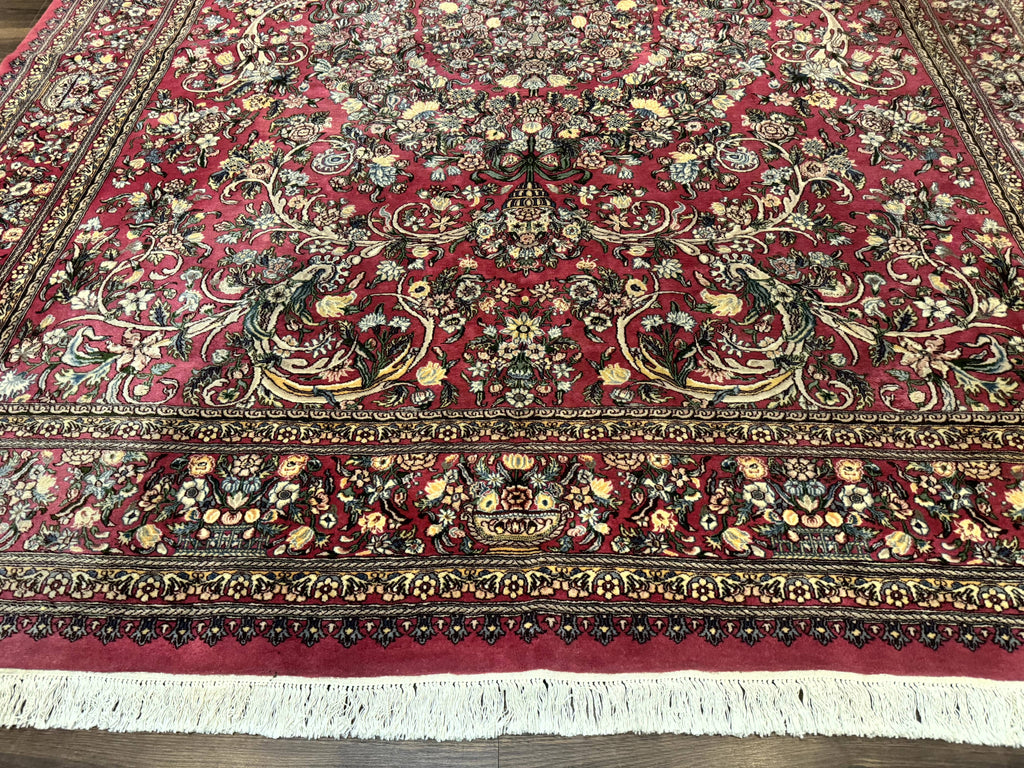 Sino Persian Rug 9x12, Fine 290 KPSI, Rose-Red, Floral Allover