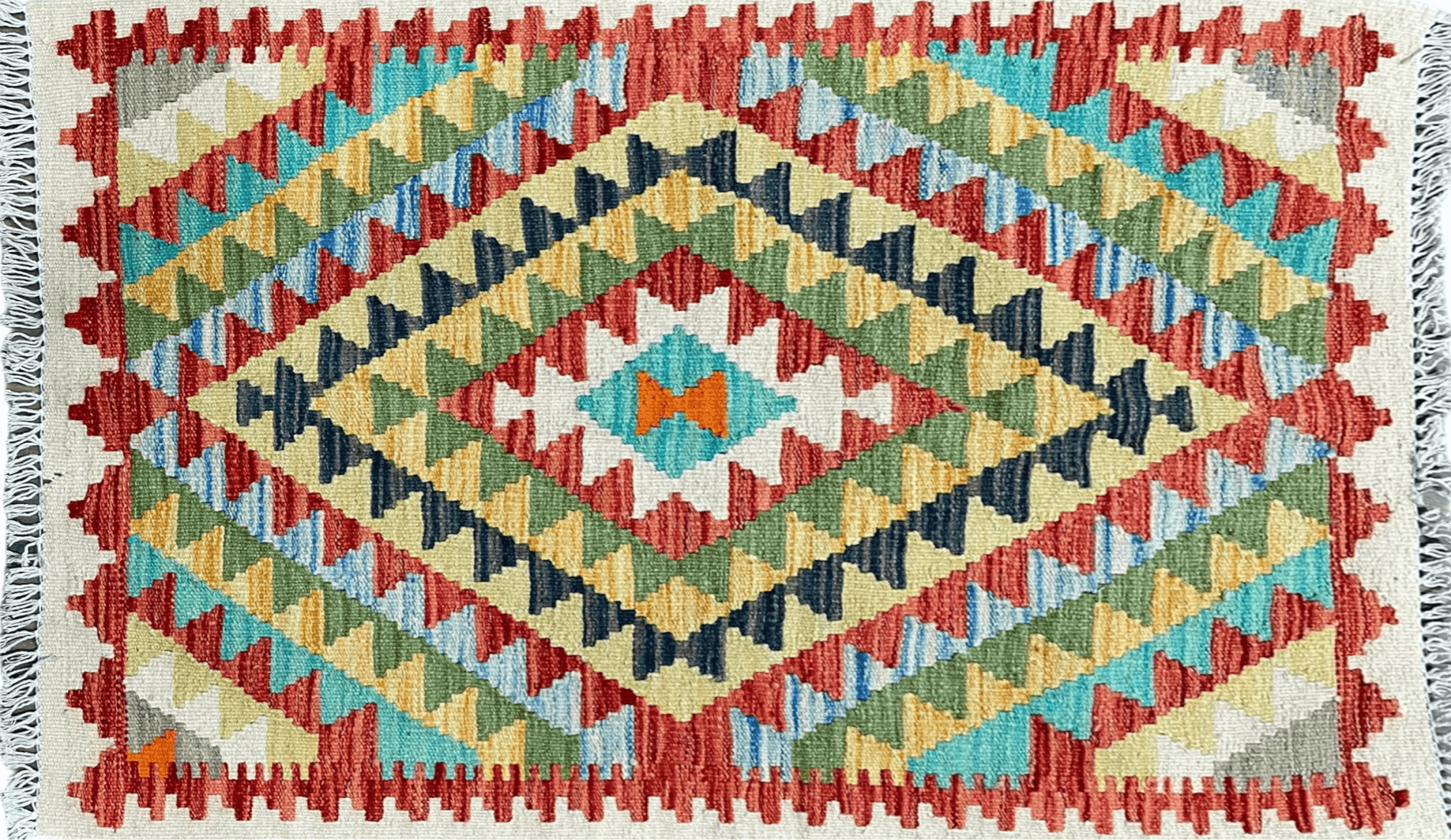 Small Kilim Rug 2x3 Colorful Turkish Kilim Accent Rug New Flatweave Wool Kilim Chobi Kilim Diamond Zigzag Playroom Rug