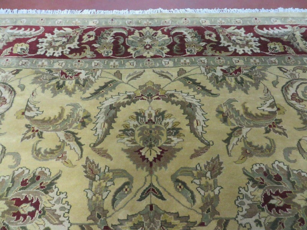 9' X 12' Vintage Handmade India Oriental Jaipur Quality Tea Wash Hand Knotted