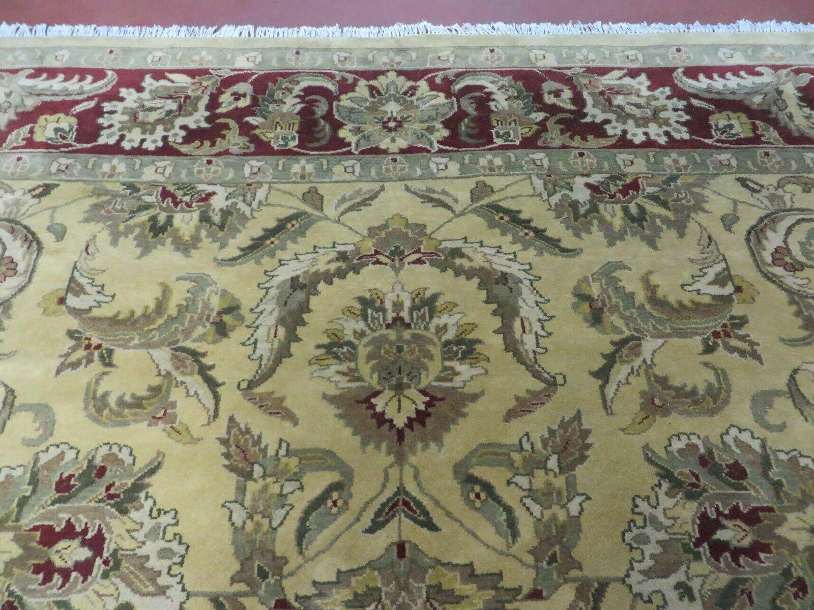 9' X 12' Vintage Handmade India Oriental Jaipur Quality Tea Wash Hand Knotted