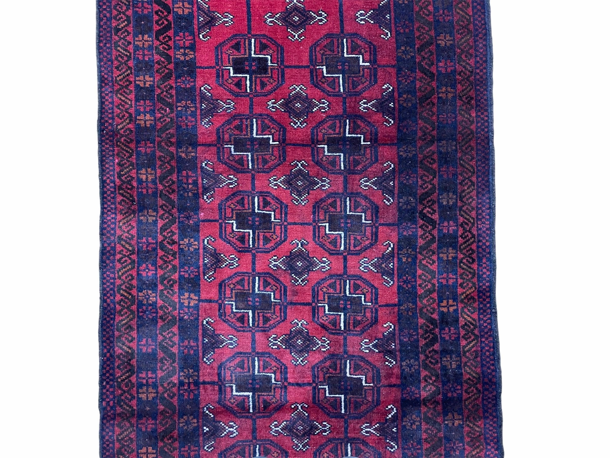 3 X 5 Vintage Handmade Tribal Wool Rug Balouchi Rug Afghan Rug Red Beige Nice