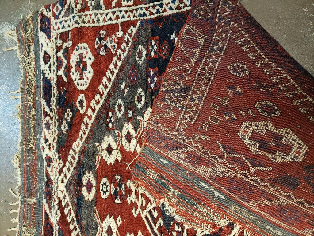 4' X 4' 4" Antique Handmade Turkish Oriental Bergema Wool Veg Dyes Tribal Collectible Rug
