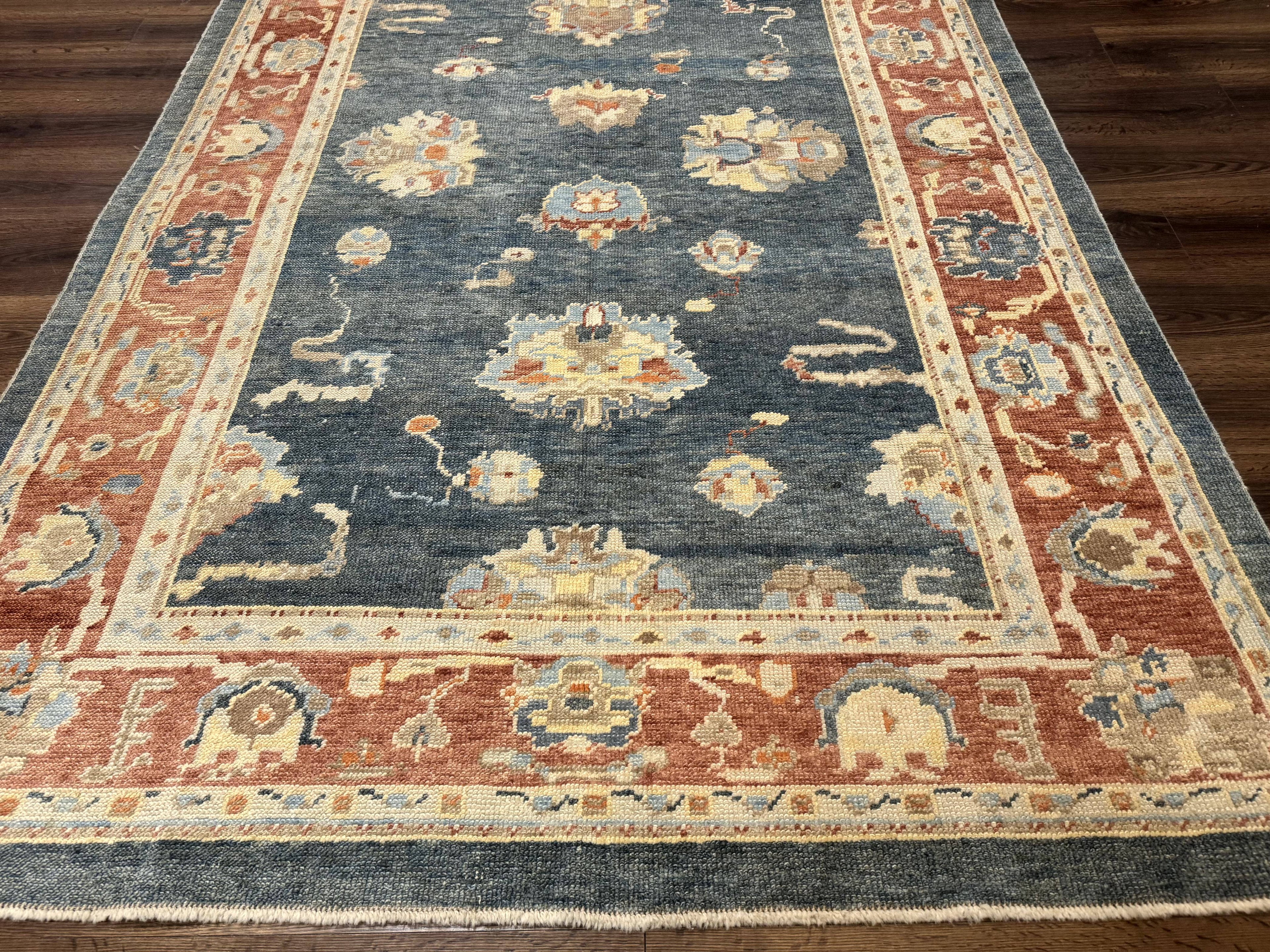 Turkish Oushak Rug 6x9, Sultanabad Carpet, Medium Size Oriental Rug