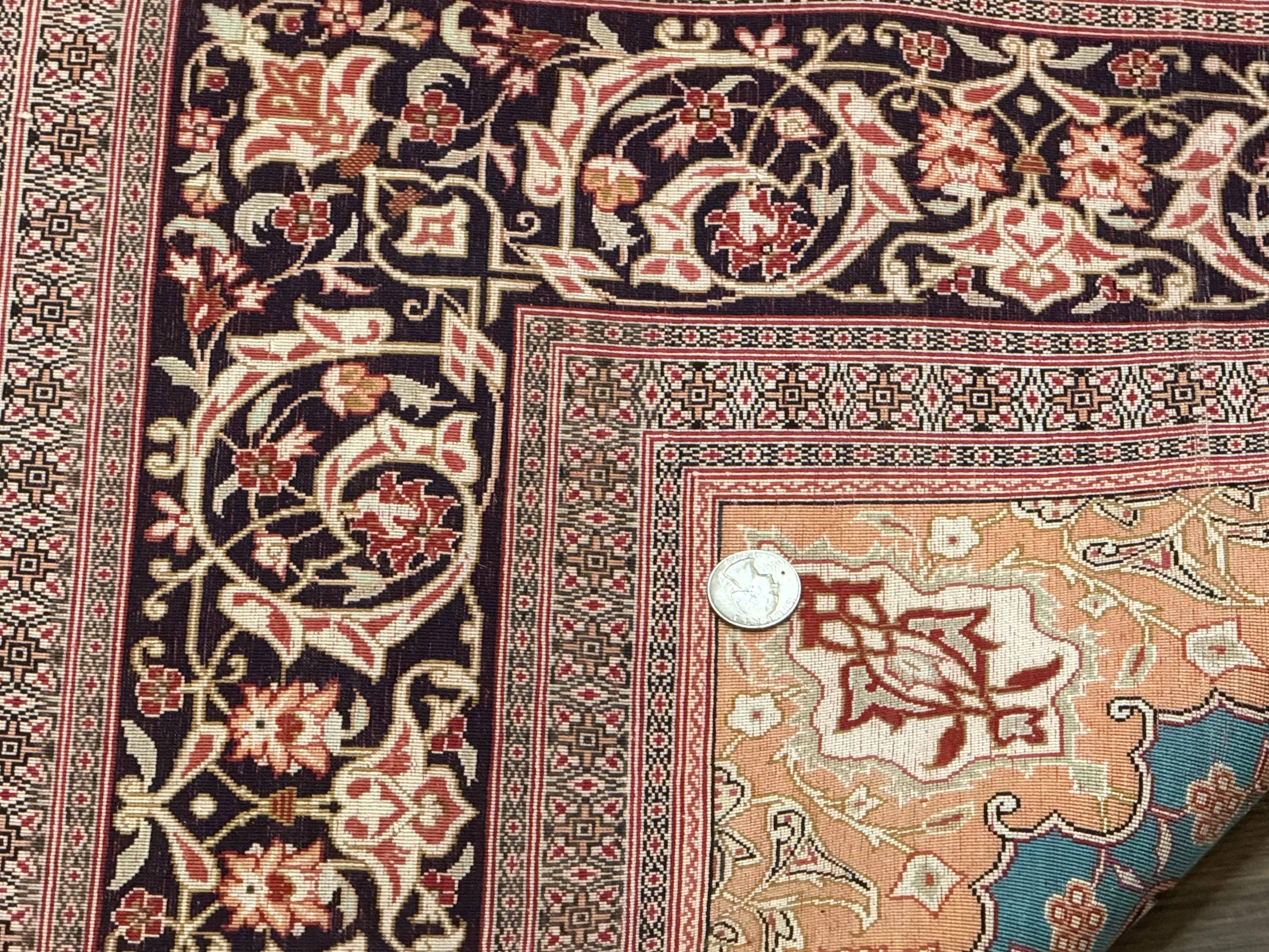 Magnificent Persian Qum Silk Rug 3x5, Exceptionally Fine 780 KPSI, Signed, Rare