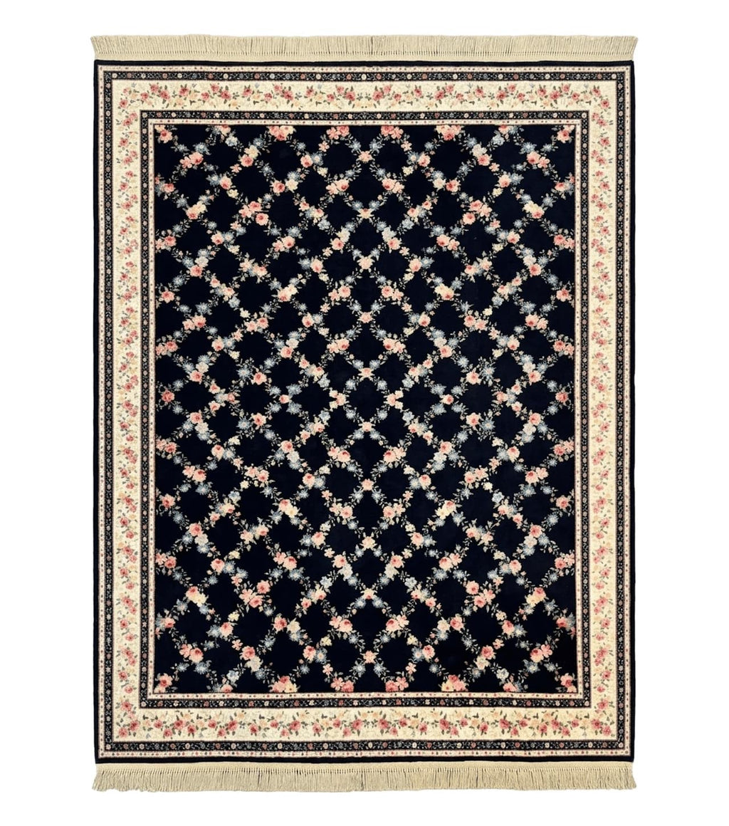 Karastan Rug 8.8 x 12, Garden of Eden #509/1270, Ebony Trellis, Vintage Discontinued Wool Pile Karastan Carpet