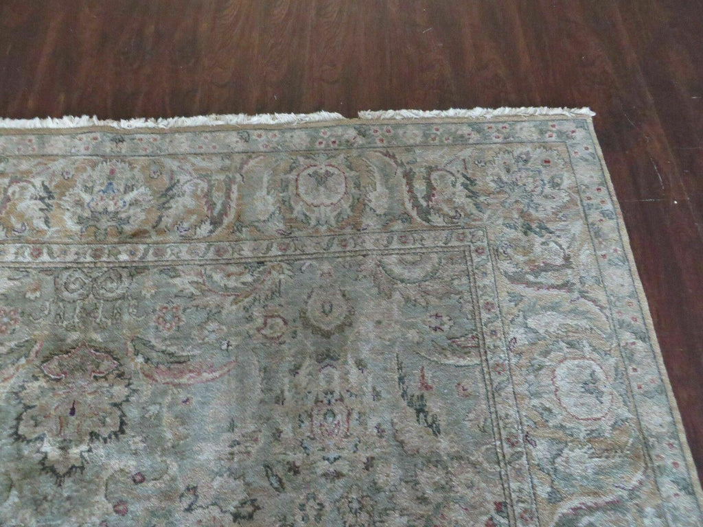 8' X 10' Vintage Handmade India Floral Oriental Top Quality Jaipur Tea Wash