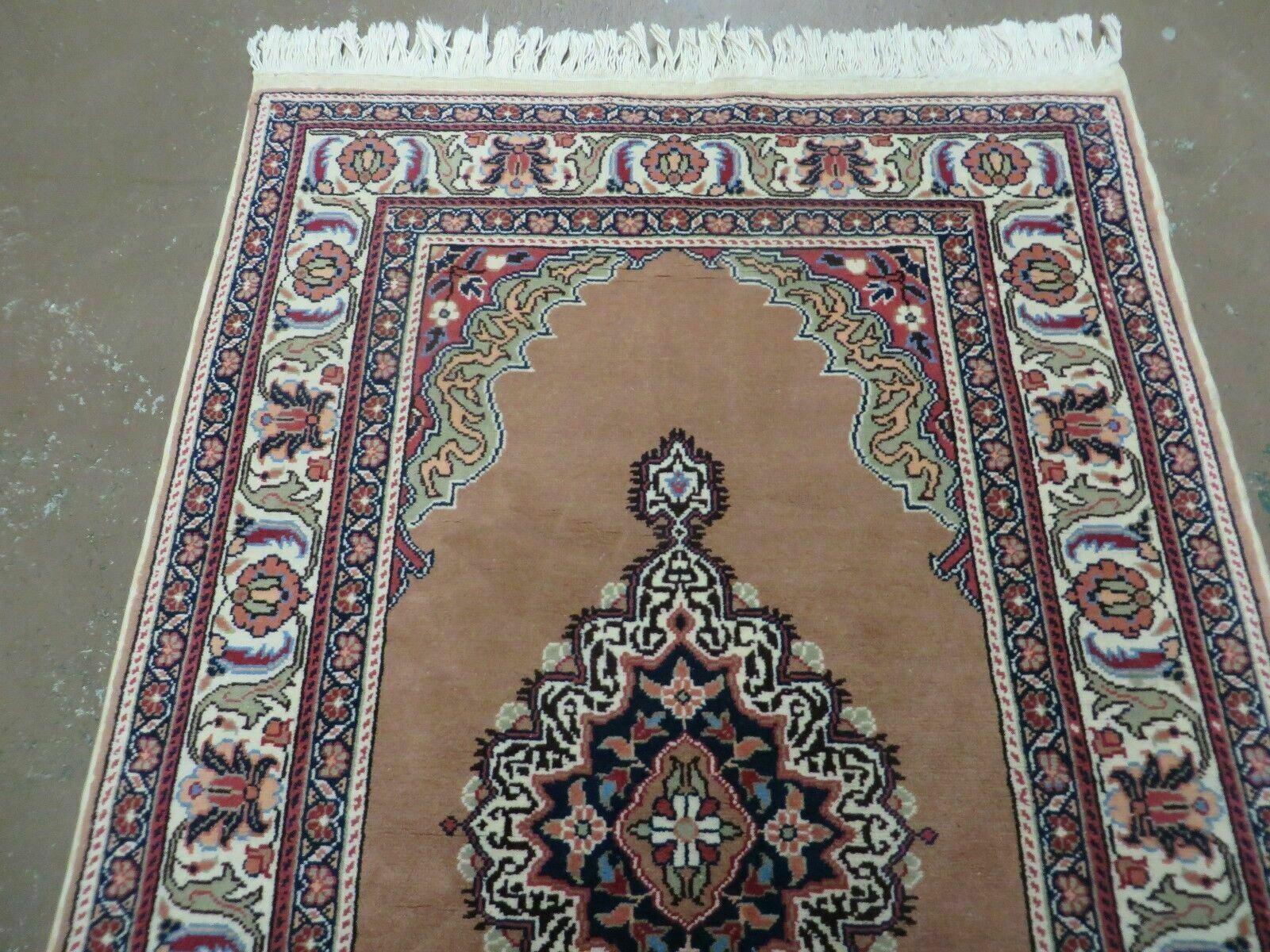 3' X 4' Vintage Handmade Turkish Kayseri Wool Cotton Rug Carpet Camel Hair Nice