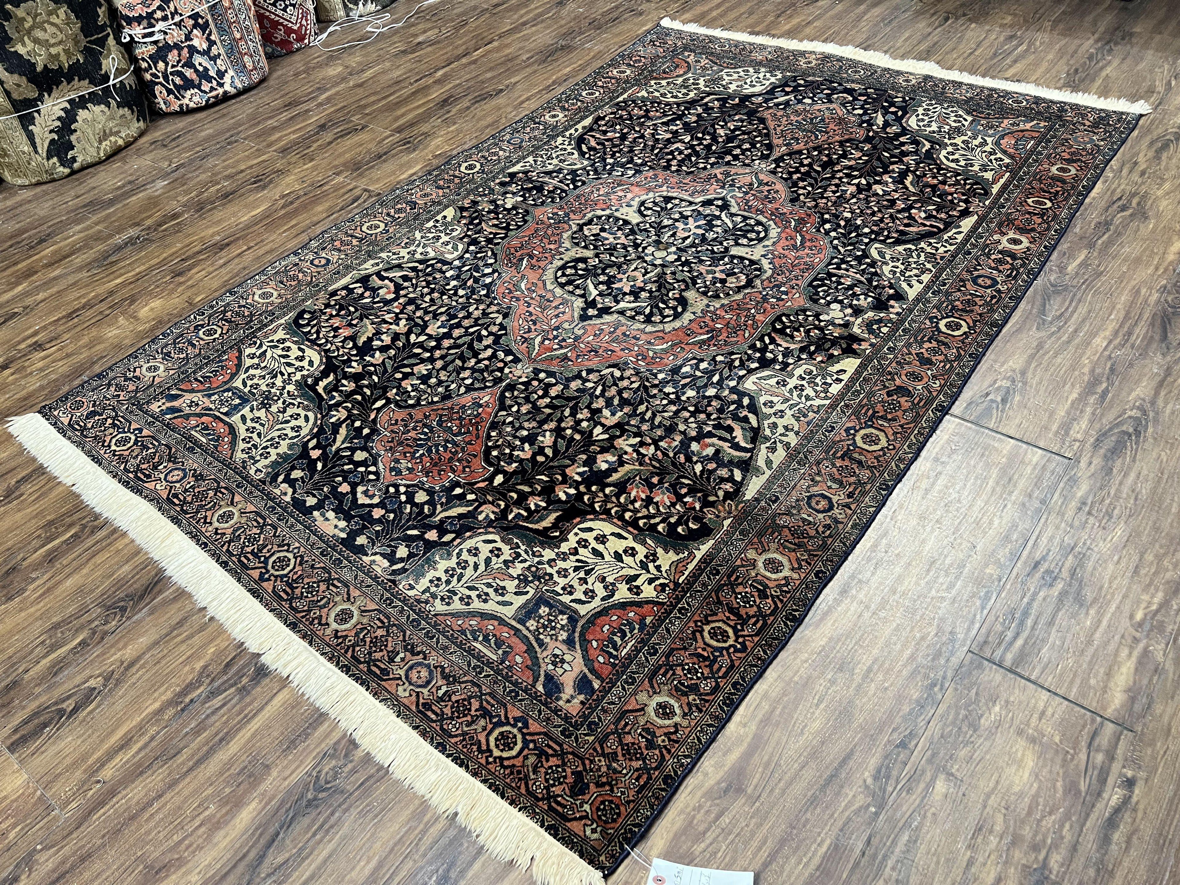 Antique Persian Sarouk Farahan Rug 4x7, Collectible Persian Carpet