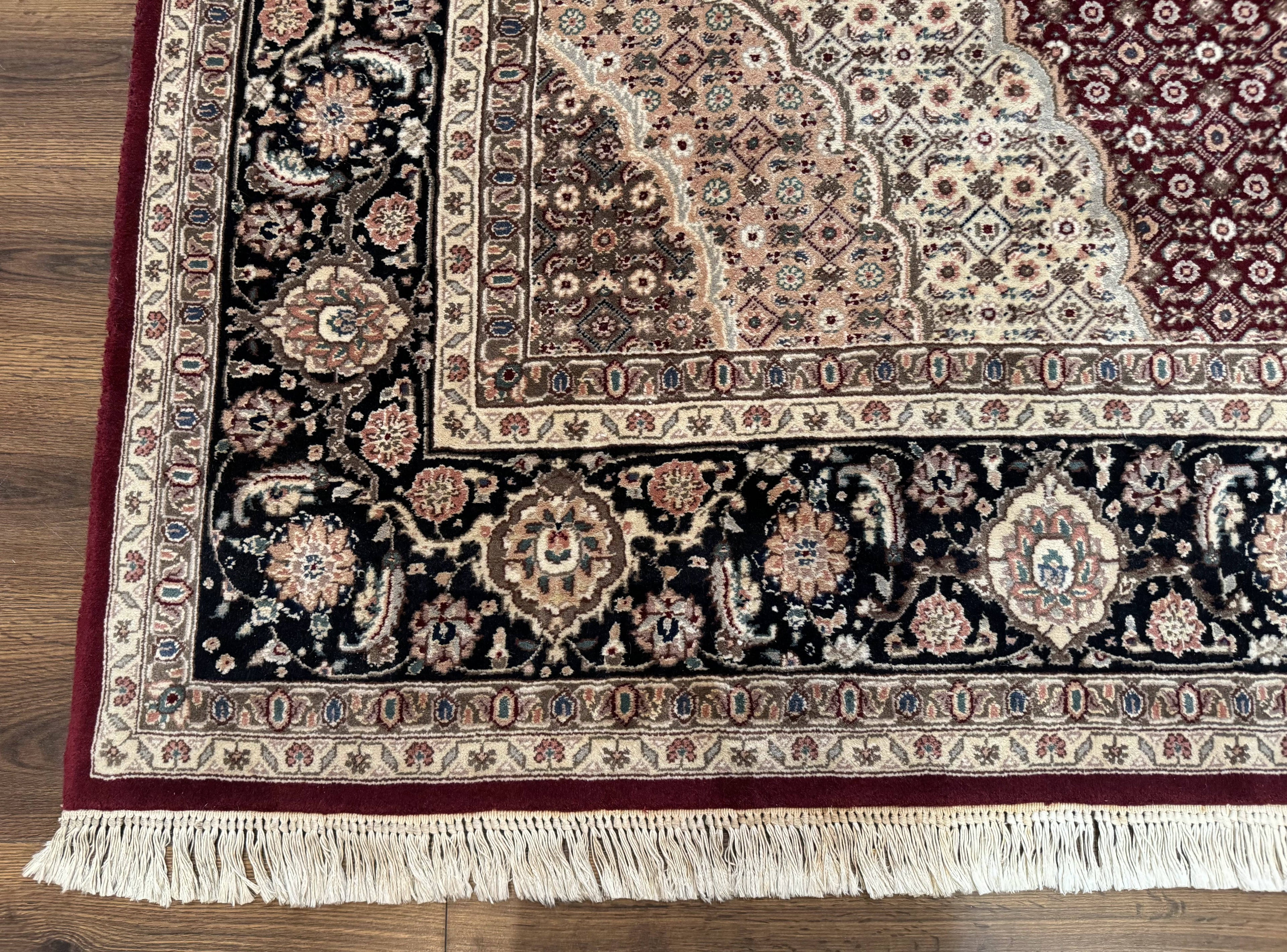Sino Persian Rug 8x10, Herati, Elegant Oriental Carpet, Dark Maroon