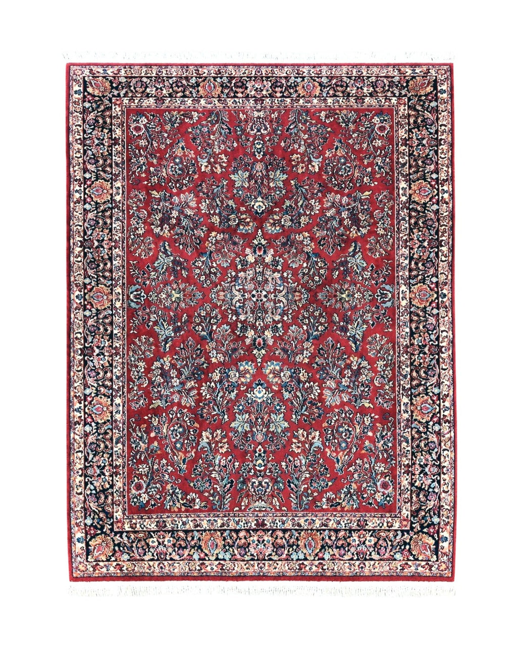 Karastan Rug 5.9 x 9 Red Sarouk #785, Wool Karastan Carpet, Original 700 Series, Vintage Karastan Oriental Rug Discontinued