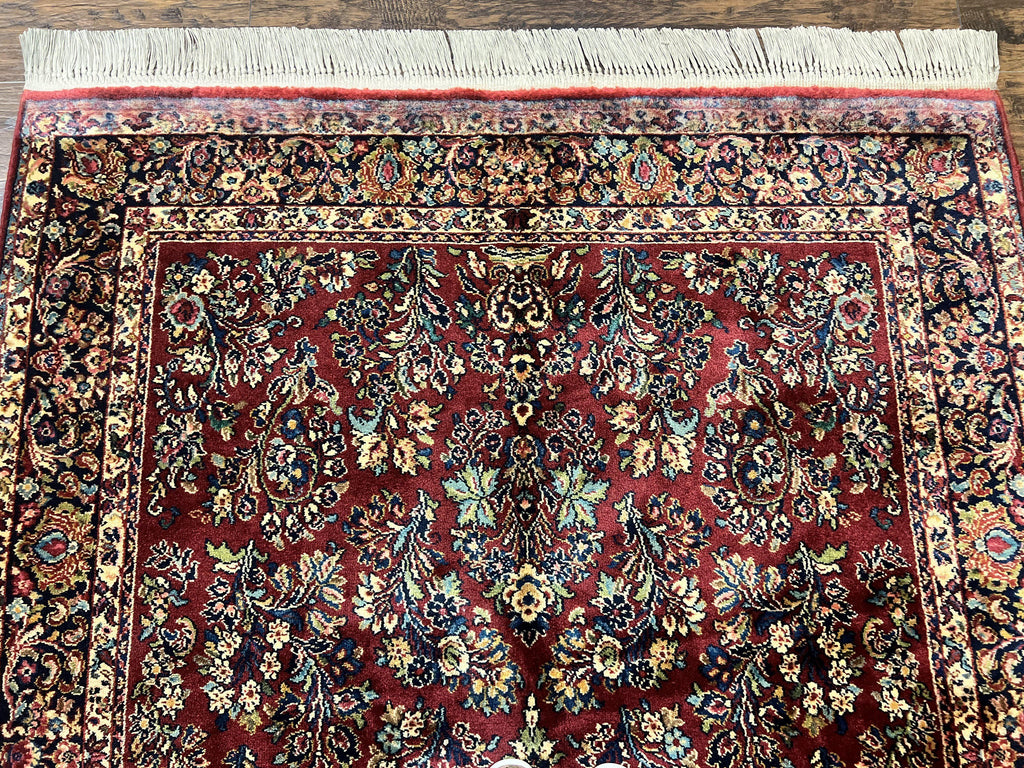 Karastan Rug 5.9 x 9 Red Sarouk #785, Wool Original 700 Series, Vintage