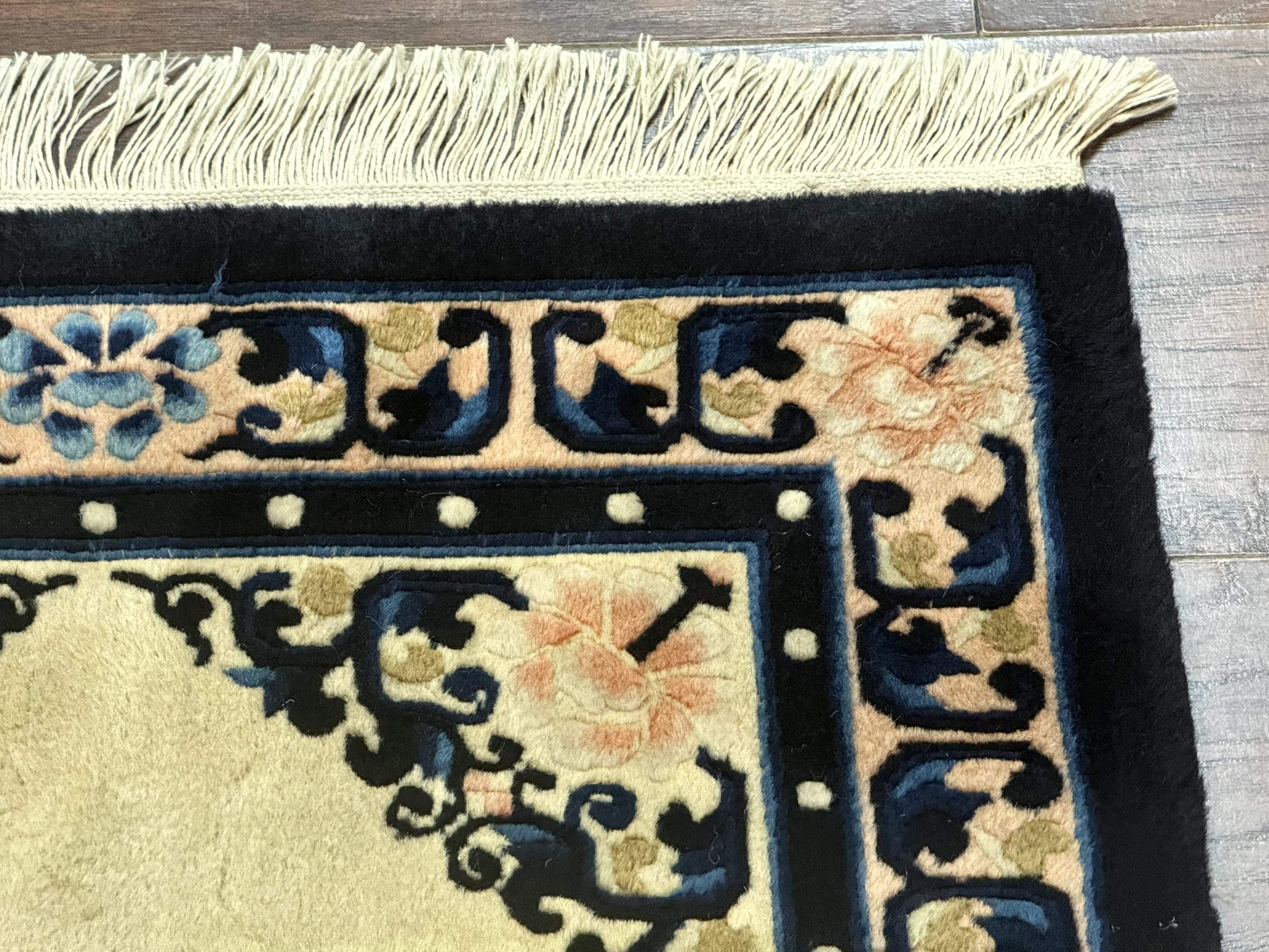 Chinese Peking Rug 2x3, Small Chinese Wool Carpet