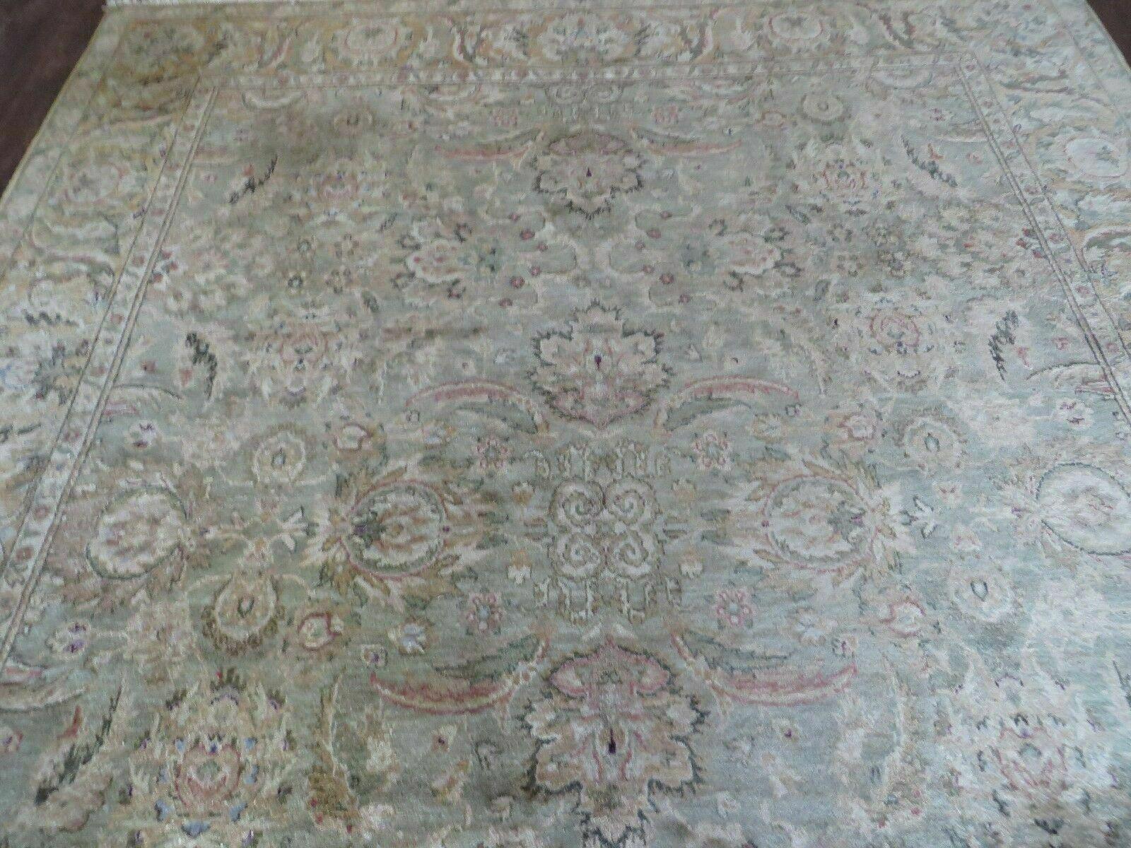 8' X 10' Vintage Handmade India Floral Oriental Top Quality Jaipur Tea Wash