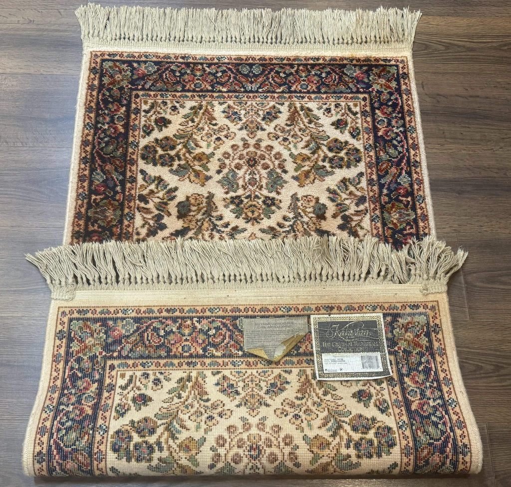 Karastan Rug 2x4, Ivory Sarouk #760, Vintage Wool Small Karastan Carpet, Original 700 Series, Discontinued
