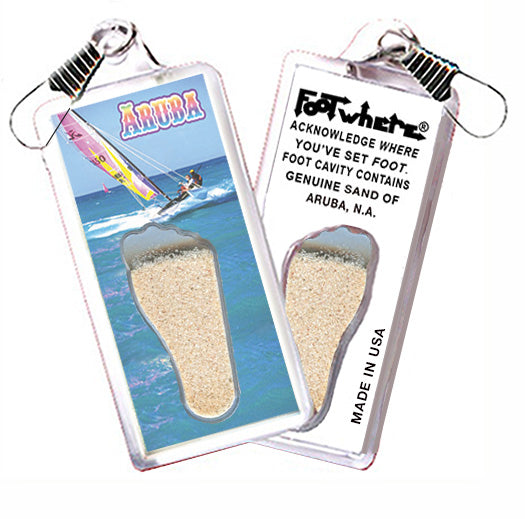Aruba FootWhere® Souvenir Zipper-Pull. 72 pieces/6 assorted styles.