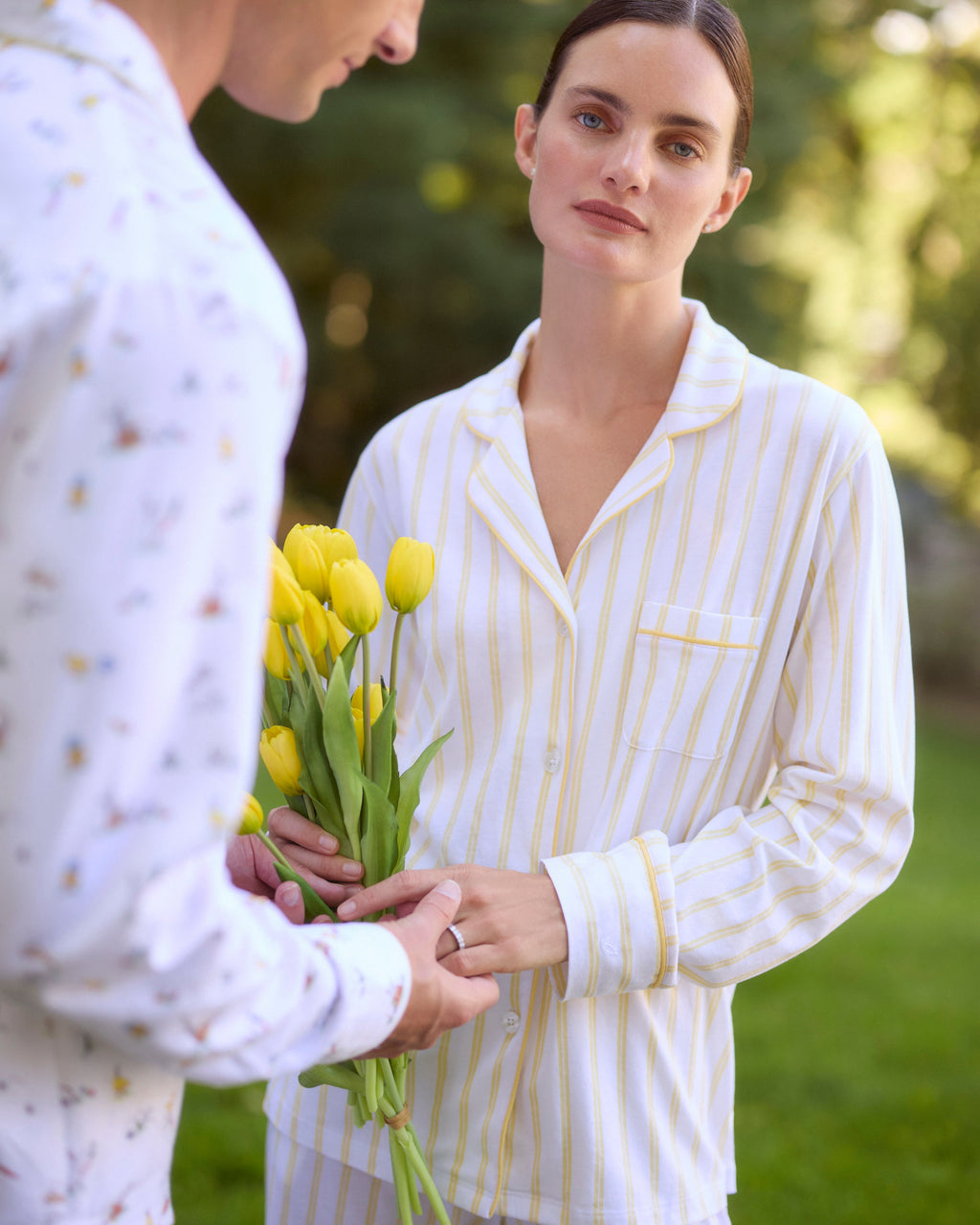 Women's Pima Pajama Set in Sunny Stripe