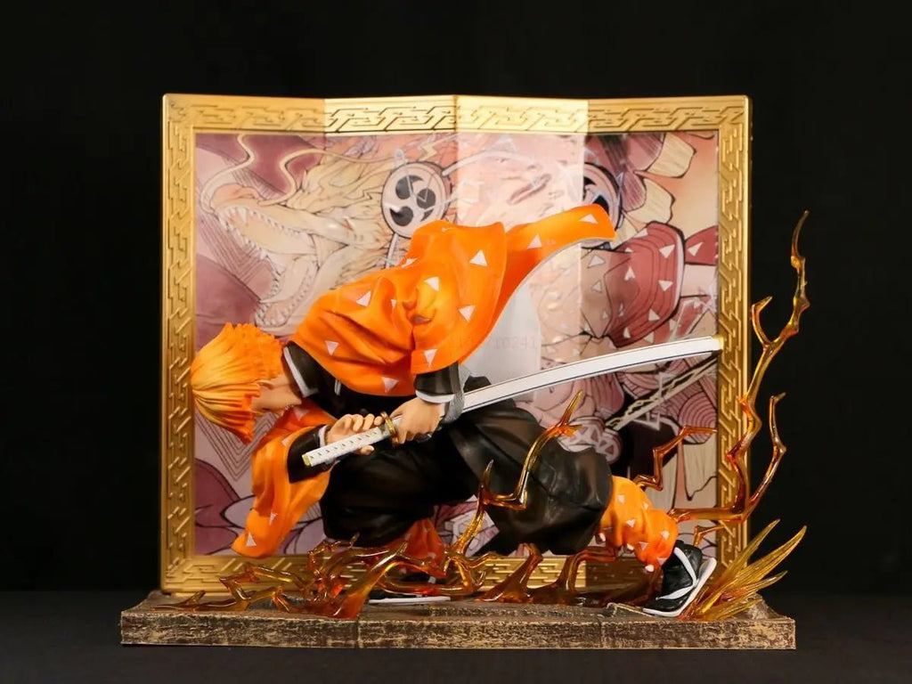 Agatsuma Zenitsu Anime Figurines, Demon Slayer Action Figures PVC Model Collection 24cm