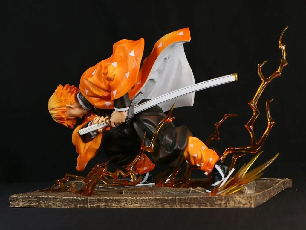 Agatsuma Zenitsu Anime Figurines, Demon Slayer Action Figures PVC Model Collection 24cm