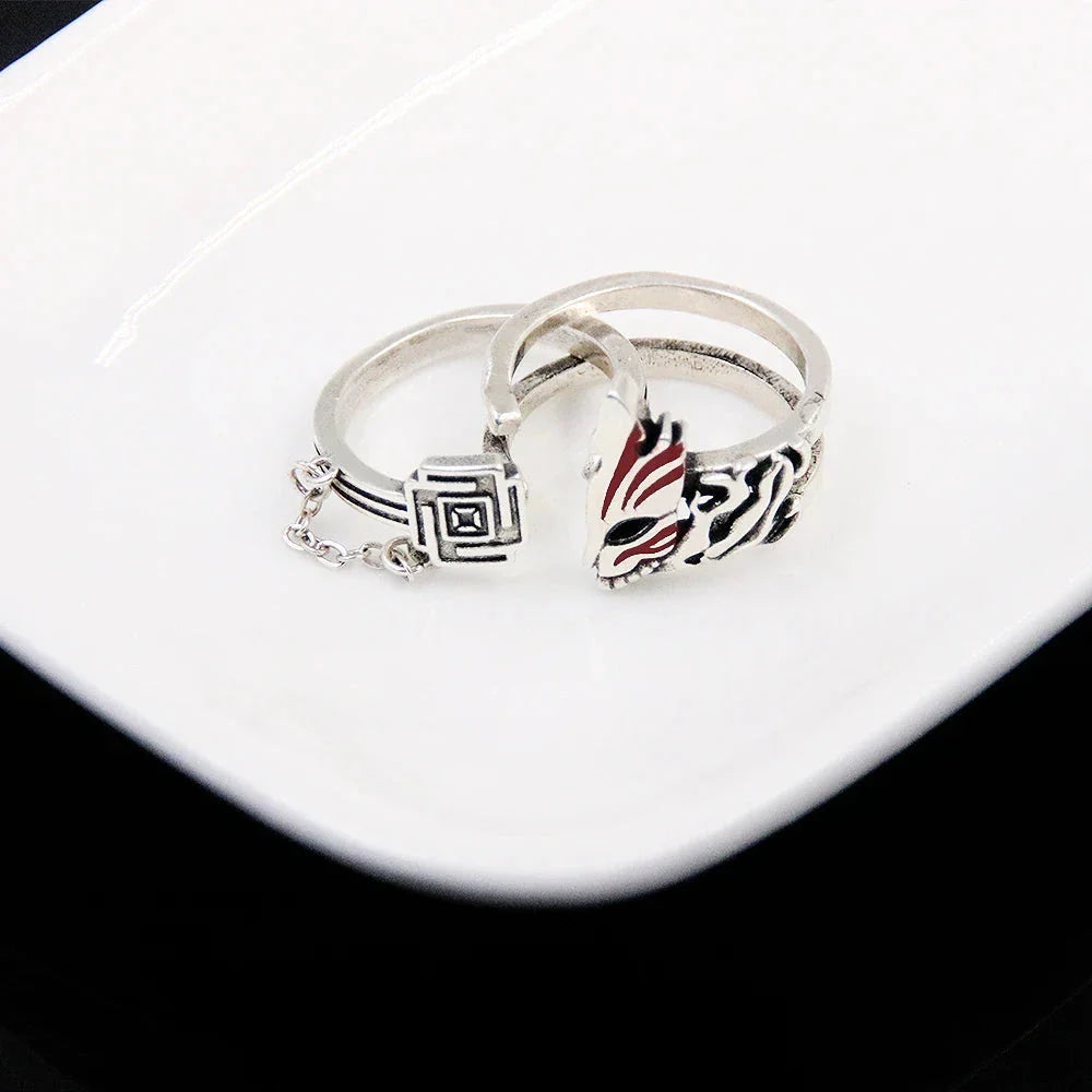Anime Bleach Cosplay Ring Kurosaki Ichigo Metal Adjustable Unisex Rings Jewelry Accessories
